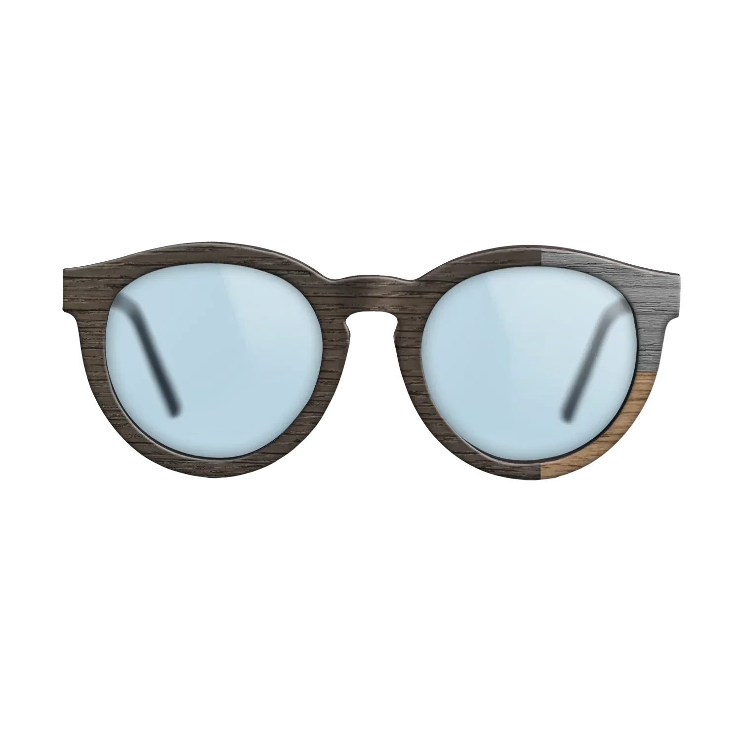 Walnut: Straight Grain,Fumed Oak,Poplar Dyed: Grey: Cubic Cuts - The Rebel - Round - SIRIS wood optic