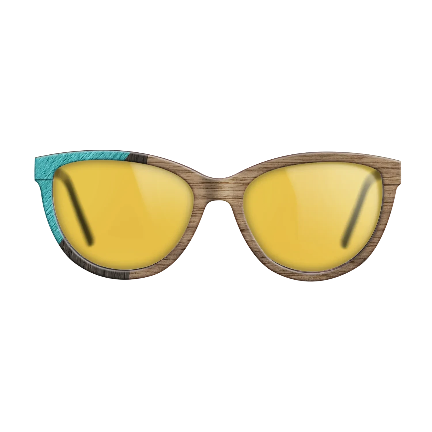 Walnut: Straight Grain,Poplar Dyed: Turquoise,Fumed Oak: Geometric - The Maiden - Cat - SIRIS wood optic