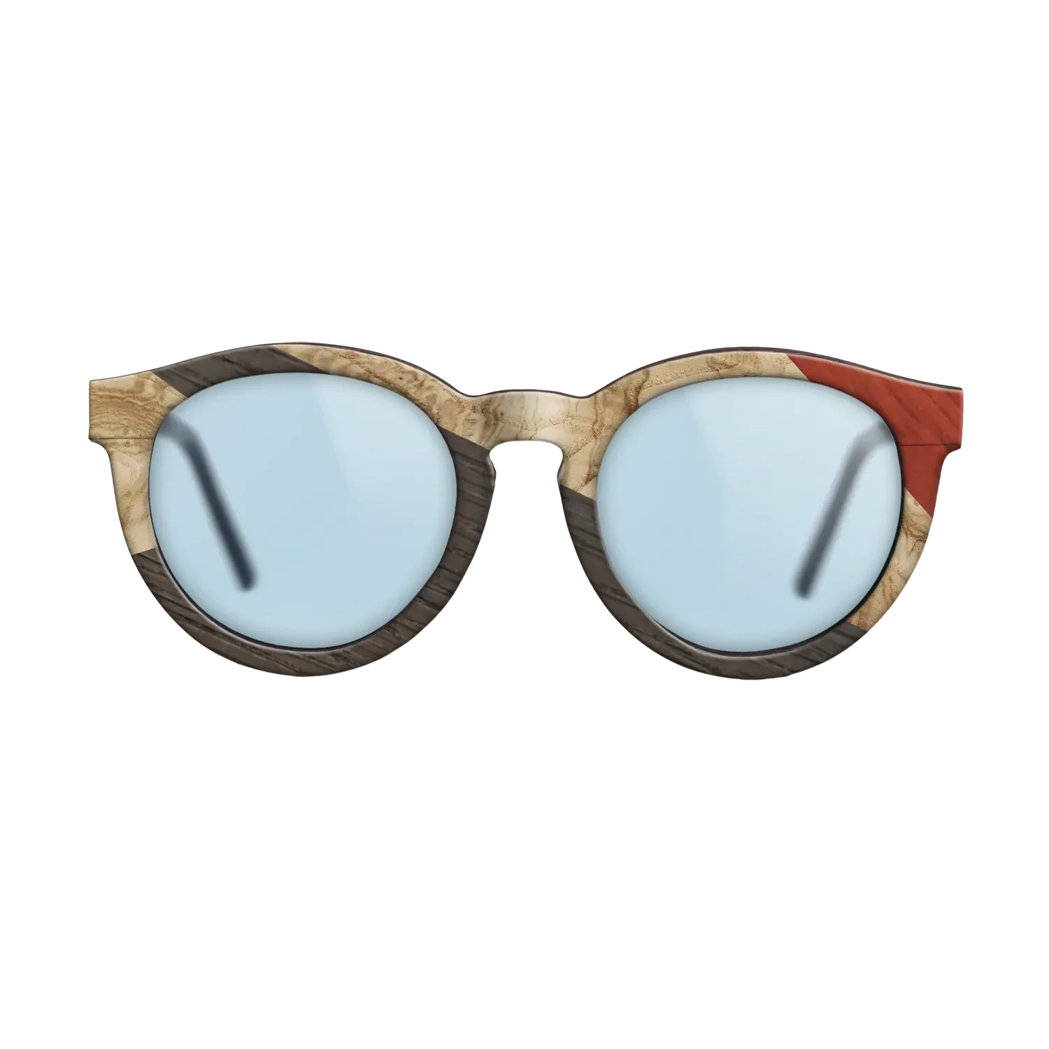 Olive Burl,Italian Ebony,Poplar Dyed: Red,Fumed Oak: Geometric - The Rebel - Round - SIRIS wood optic