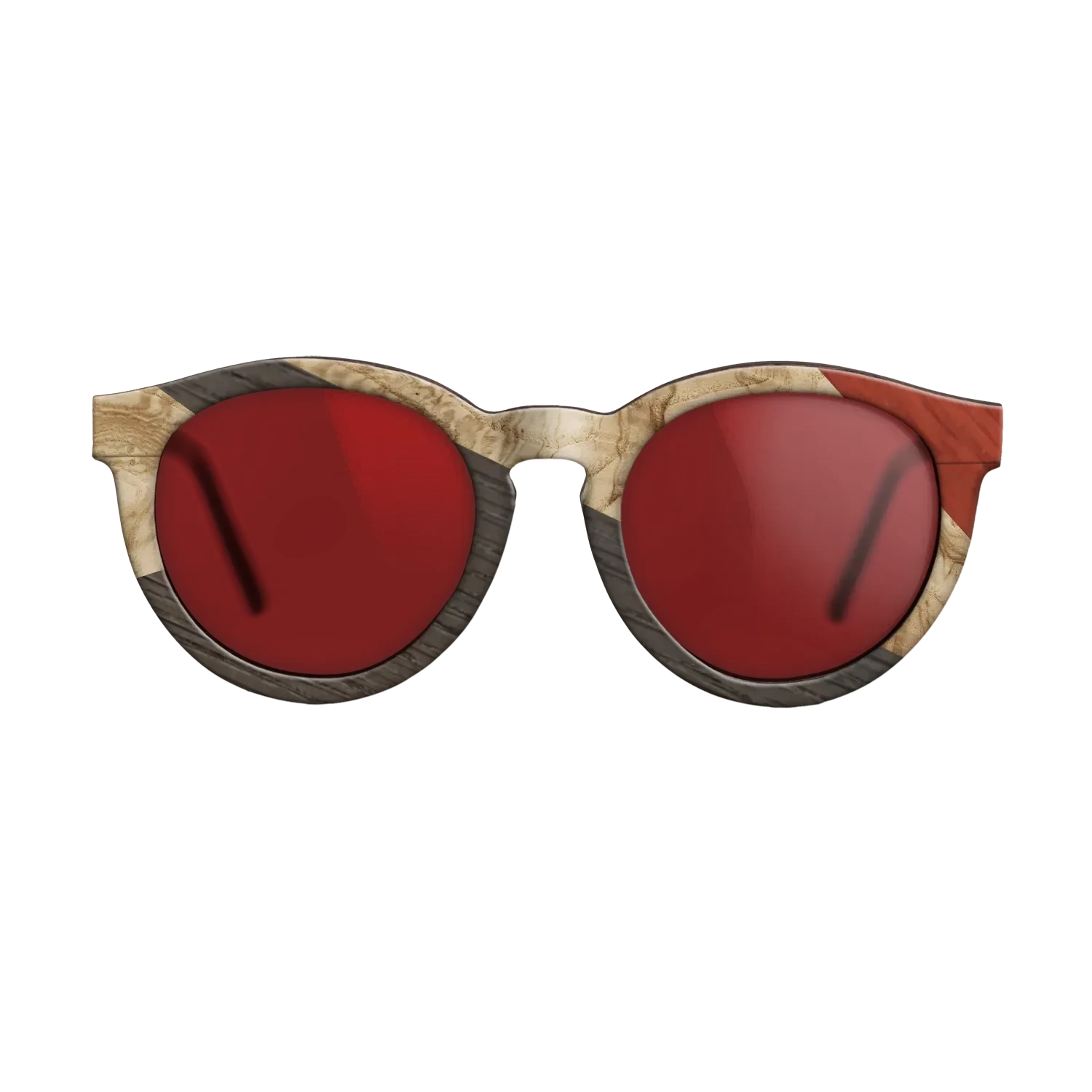Olive Burl,Italian Ebony,Poplar Dyed: Red,Fumed Oak: Geometric - The Rebel - Round - SIRIS wood optic