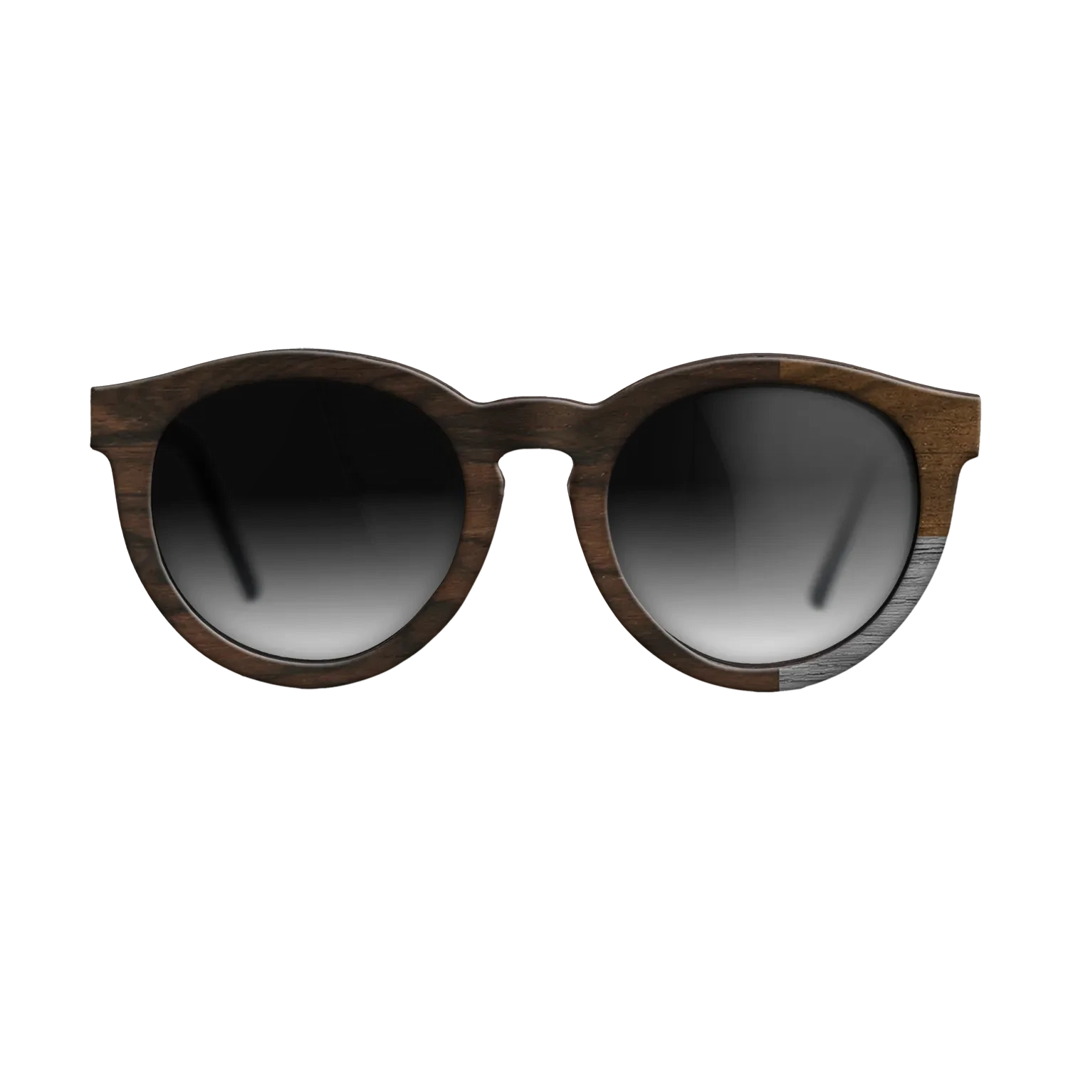 Poplar Dyed: Grey,Ziricote Light Quartered,Ziricote Dark Quartered: Cubic Cuts - The Rebel - Round - SIRIS wood optic