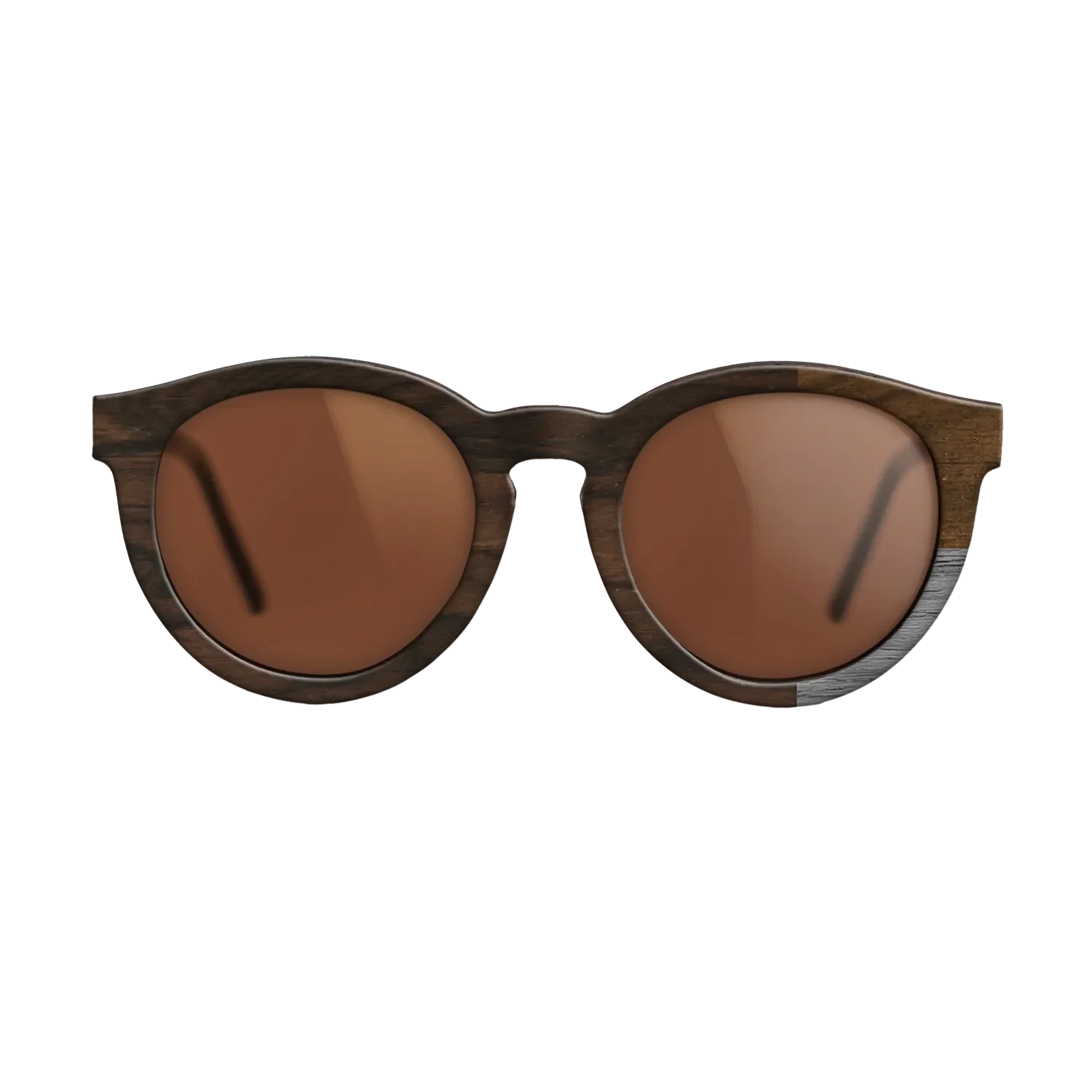 Poplar Dyed: Grey,Ziricote Light Quartered,Ziricote Dark Quartered: Cubic Cuts - The Rebel - Round - SIRIS wood optic