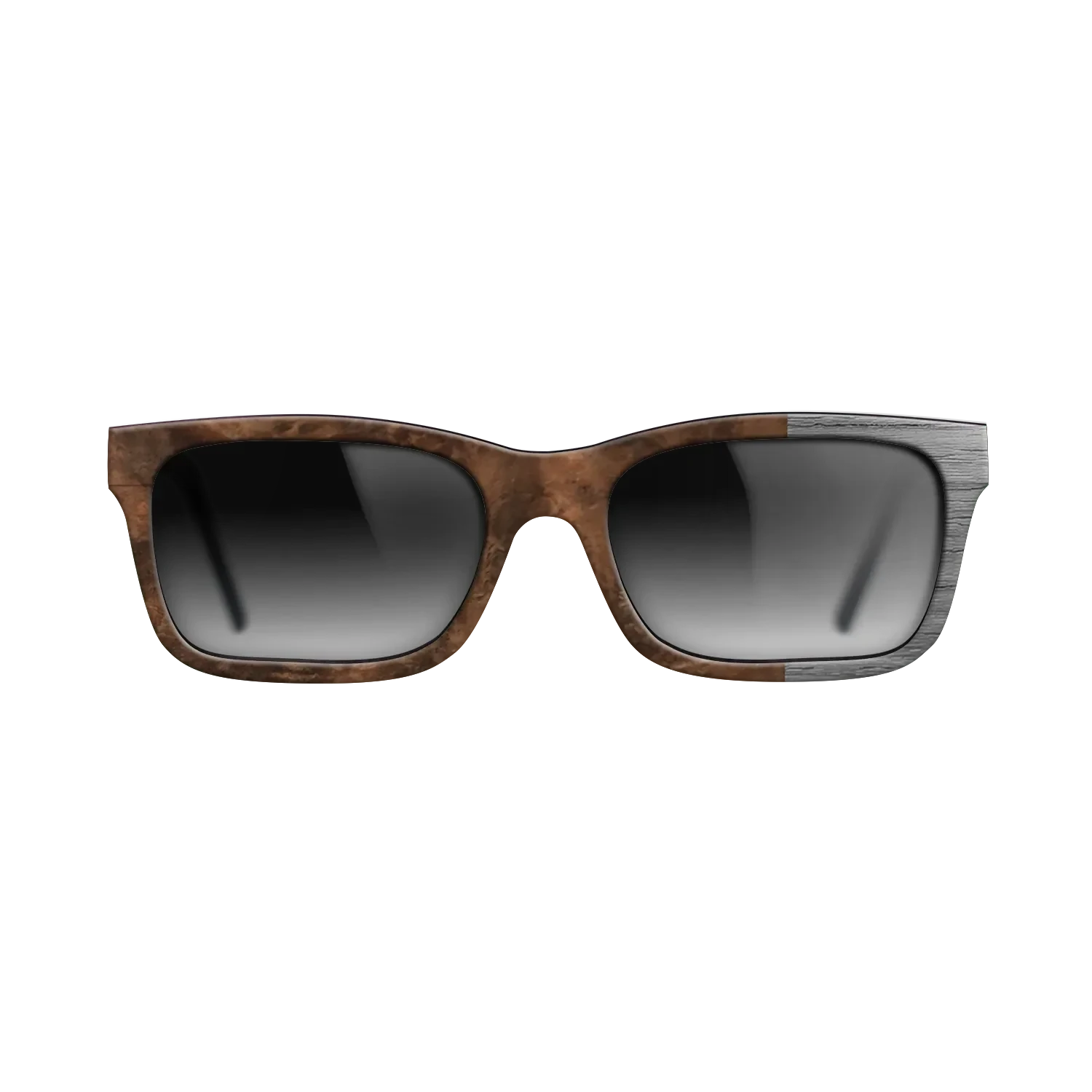 Walnut Burl, Dyed Poplar: Gray: Bauhaus - The Sage - Rectangle - SIRIS wood optic