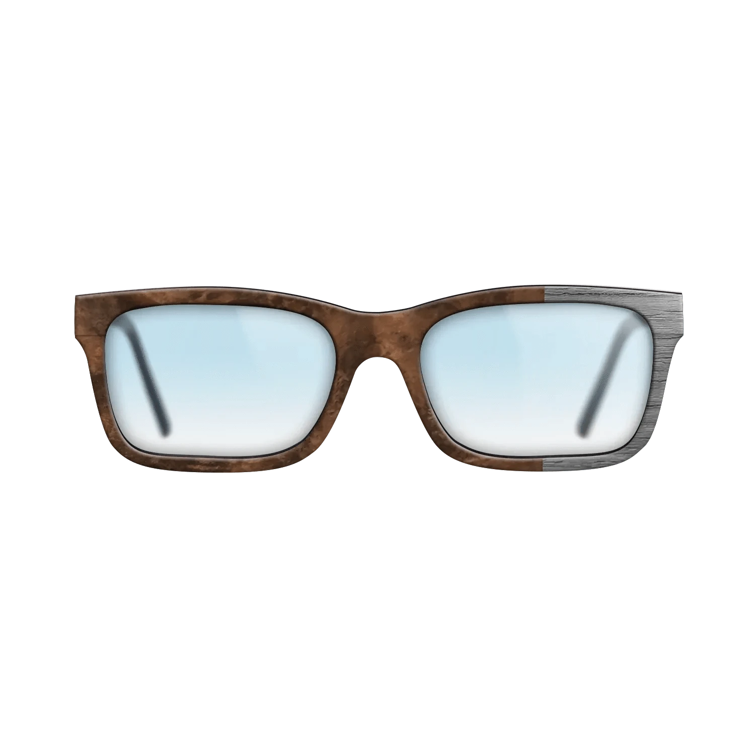 Walnut Burl, Dyed Poplar: Gray: Bauhaus - The Sage - Rectangle - SIRIS wood optic
