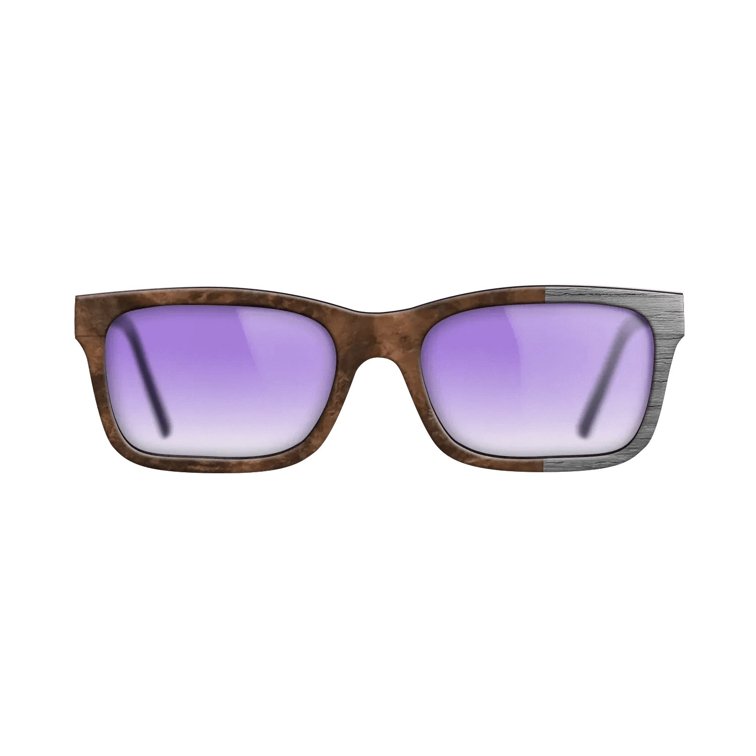 Walnut Burl, Dyed Poplar: Gray: Bauhaus - The Sage - Rectangle - SIRIS wood optic