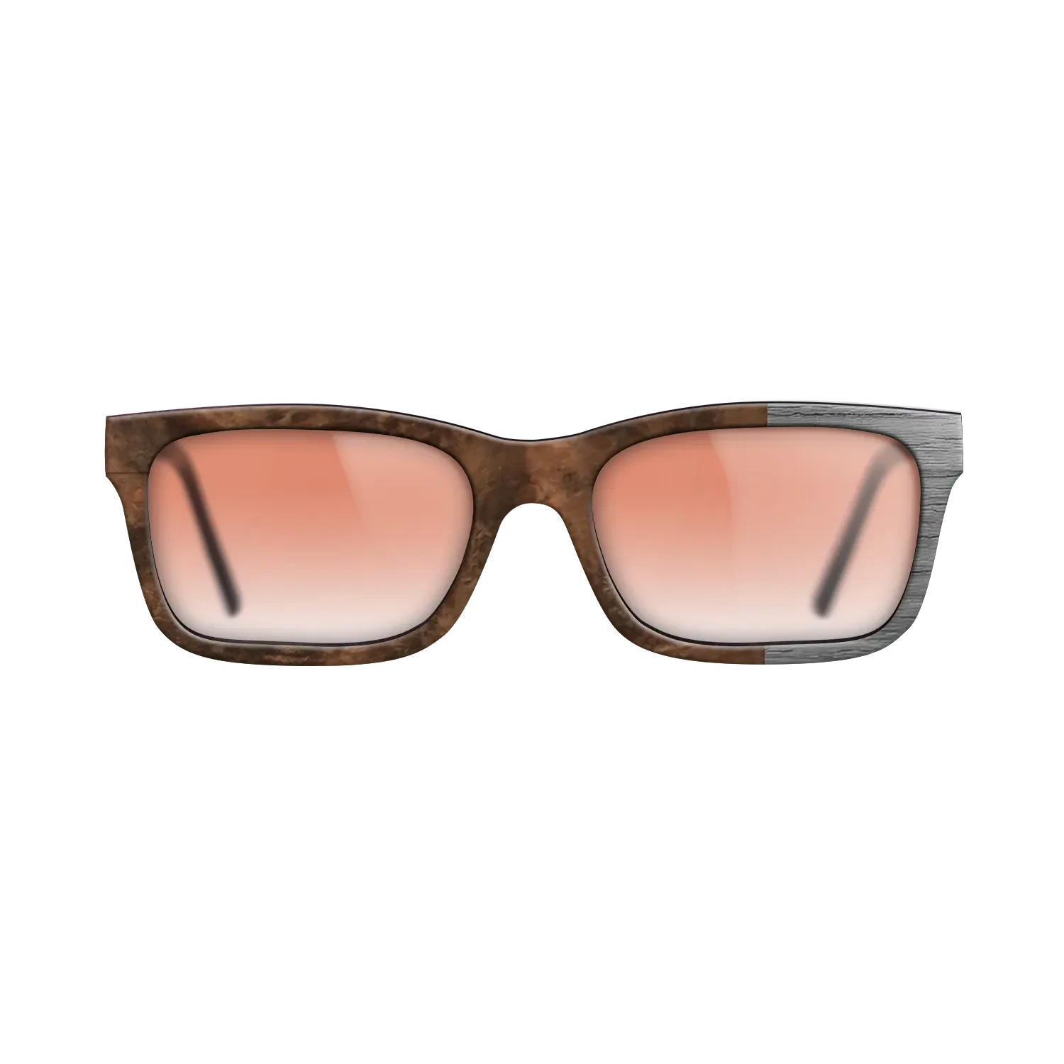 Walnut Burl, Dyed Poplar: Gray: Bauhaus - The Sage - Rectangle - SIRIS wood optic