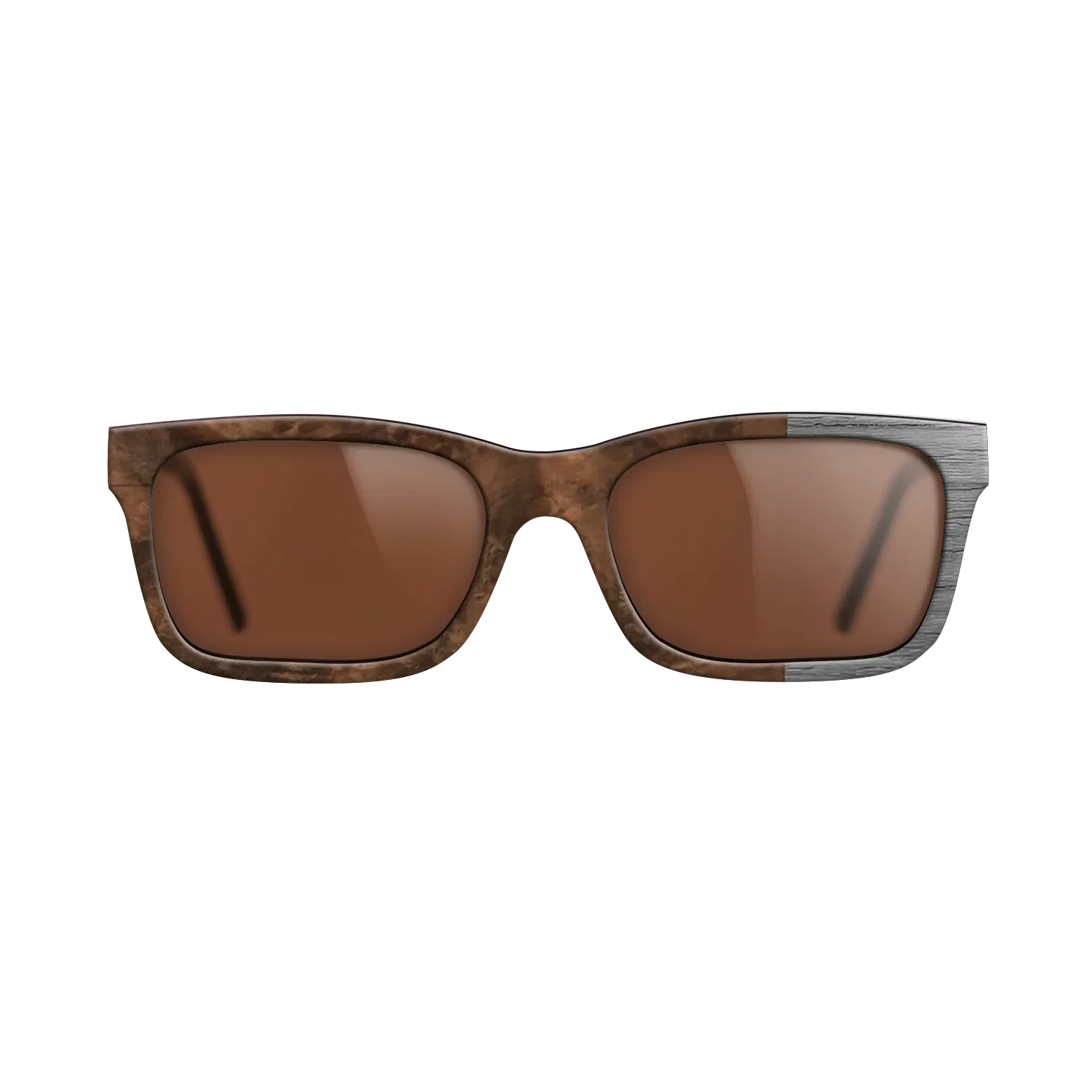Walnut Burl, Dyed Poplar: Gray: Bauhaus - The Sage - Rectangle - SIRIS wood optic