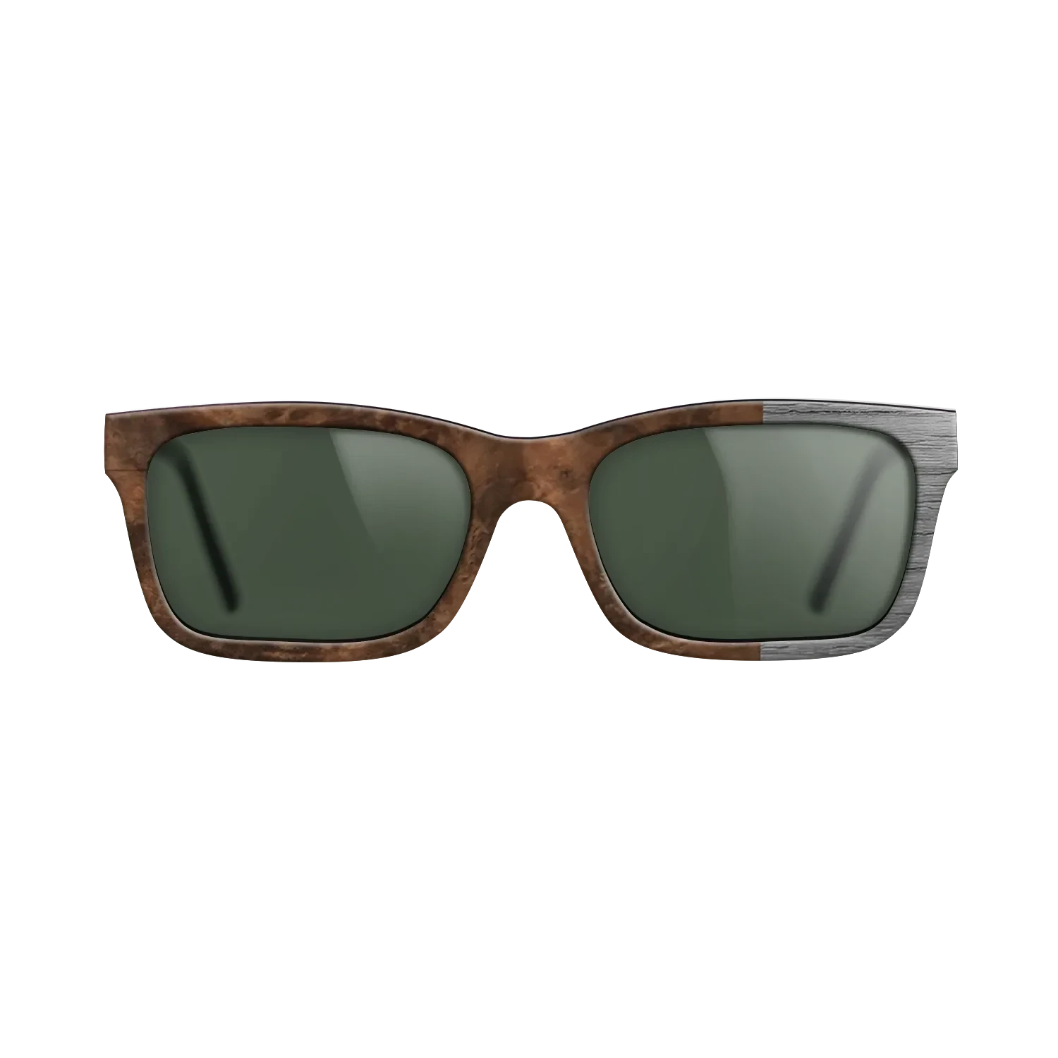 Walnut Burl, Dyed Poplar: Gray: Bauhaus - The Sage - Rectangle - SIRIS wood optic