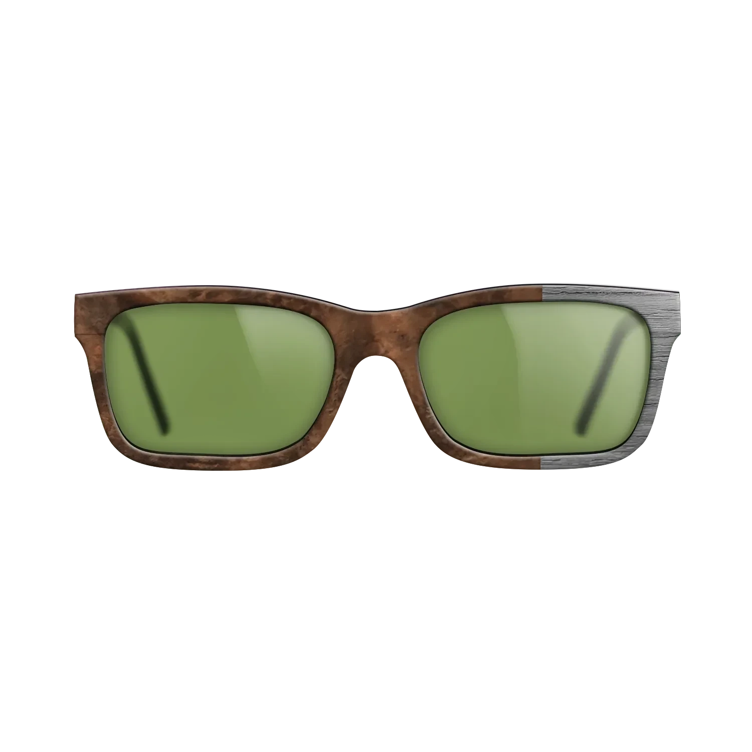 Walnut Burl, Dyed Poplar: Gray: Bauhaus - The Sage - Rectangle - SIRIS wood optic