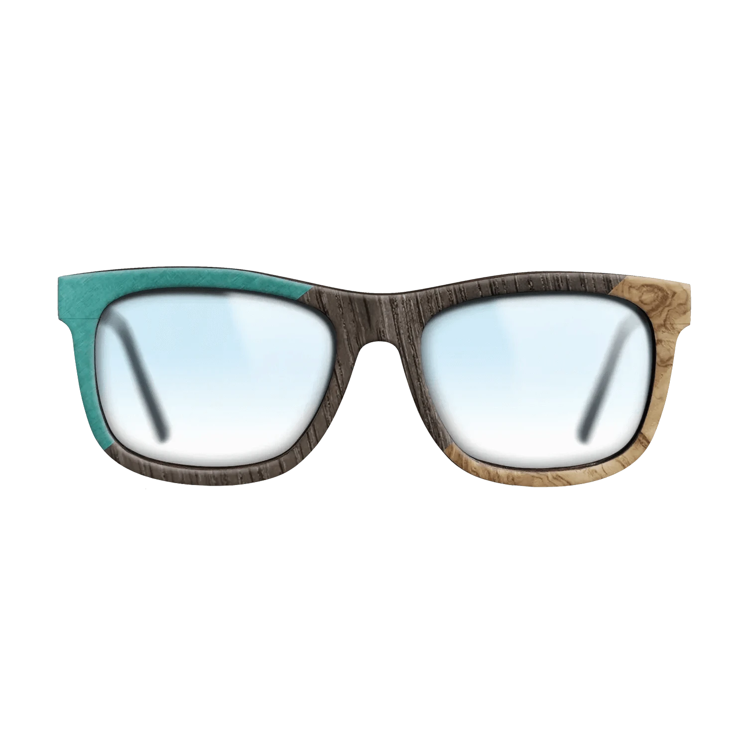 Poplar Dyed: Turquoise,Fumed Oak,Olive Burl: Angle Cut - The Hero - Square - SIRIS wood optic