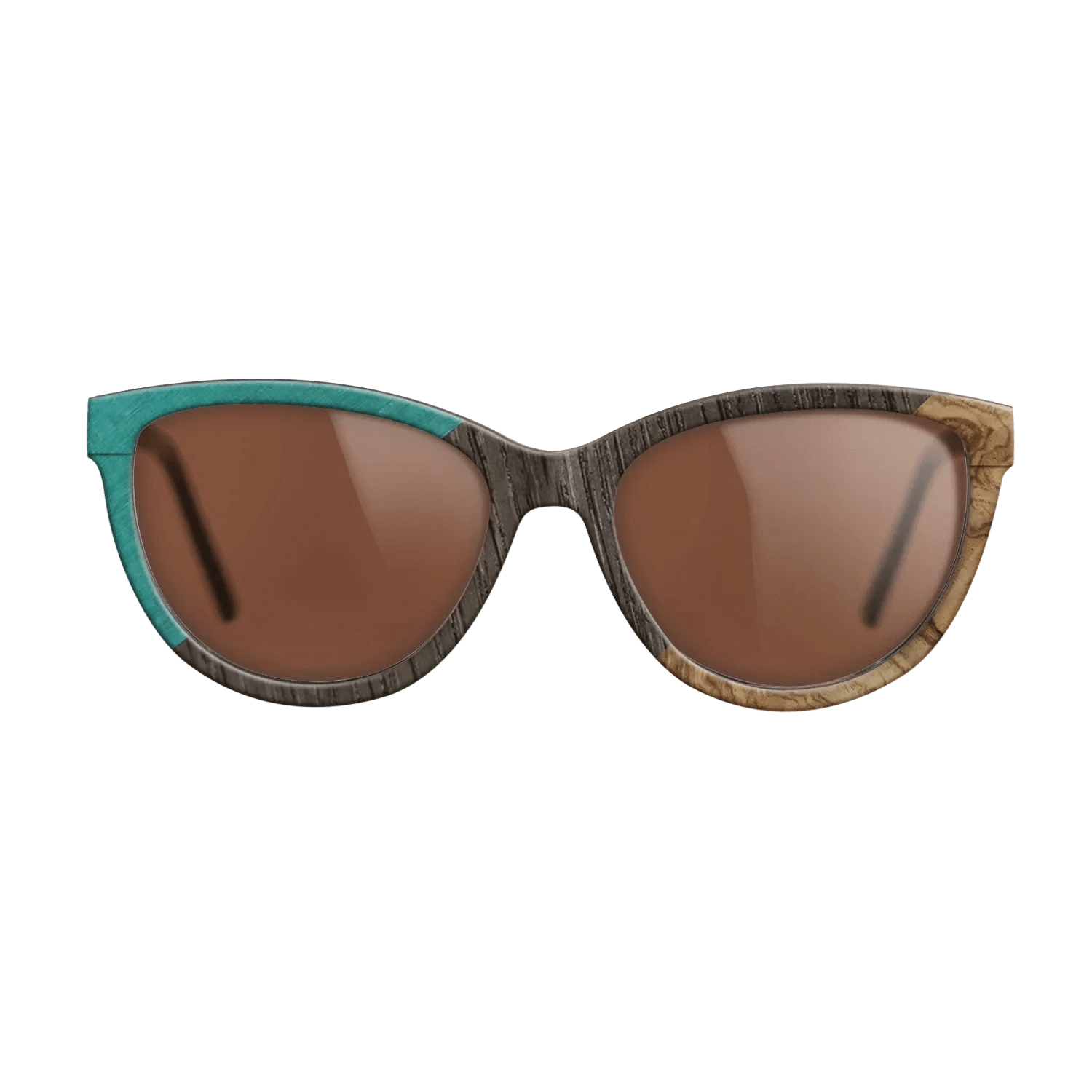 Poplar Dyed: Turquoise,Fumed Oak,Olive Burl: Angle Cut - The Maiden - Cat - SIRIS wood optic