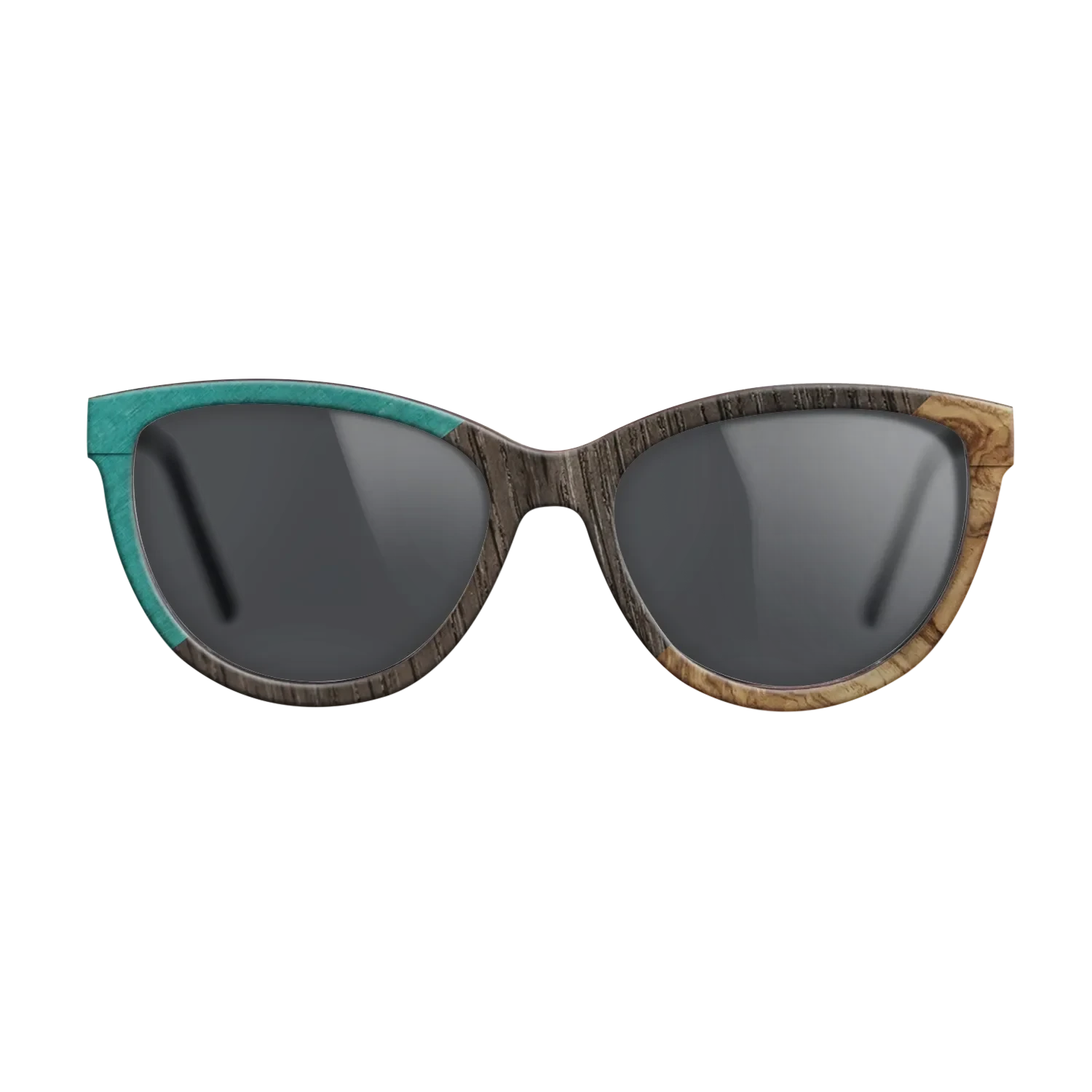 Poplar Dyed: Turquoise,Fumed Oak,Olive Burl: Angle Cut - The Maiden - Cat - SIRIS wood optic