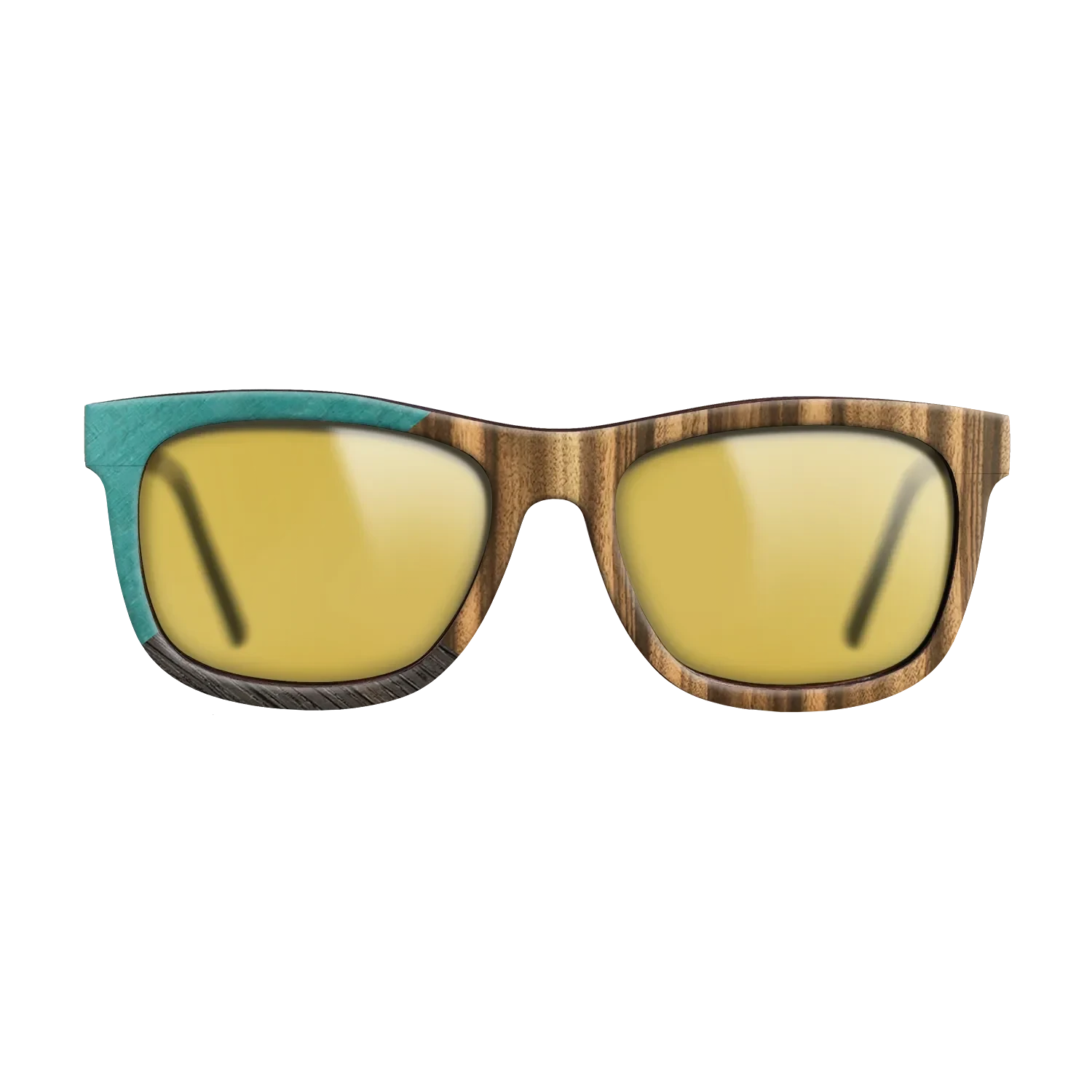 Zebrawood Reconstituted,Poplar Dyed: Turquoise,Fumed Oak: Geometric - The Hero - Square - SIRIS wood optic