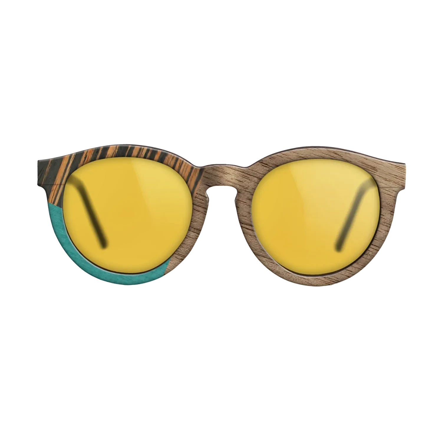 Walnut: Straight Grain,Fumed Oak,Italian Ebony,Poplar Dyed: Turquoise: Geometric - The Rebel - Round - SIRIS wood optic