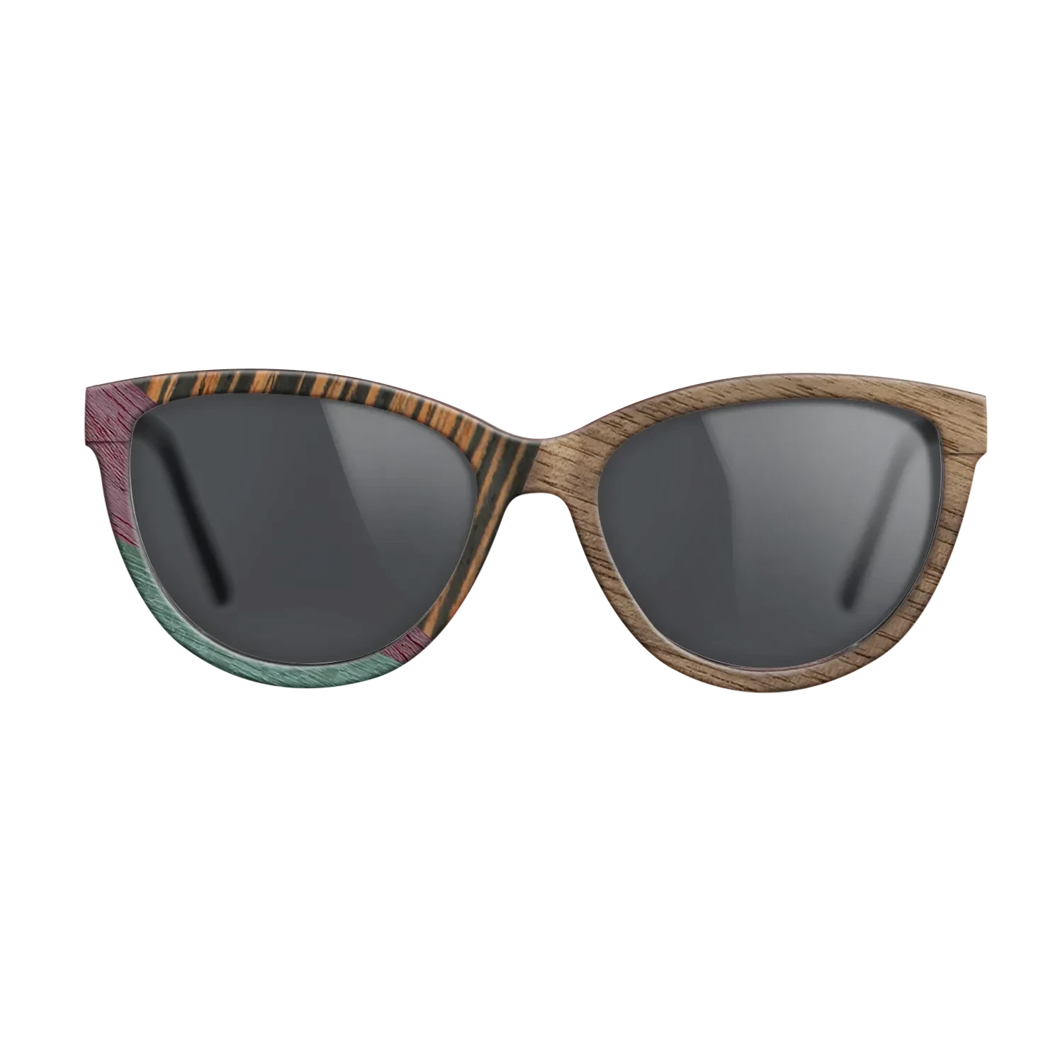 Walnut: Straight Grain,Italian Ebony,Poplar Dyed: Purple,Poplar Dyed: Turquoise,Fumed Oak: Geometric - The Maiden - Cat - SIRIS wood optic