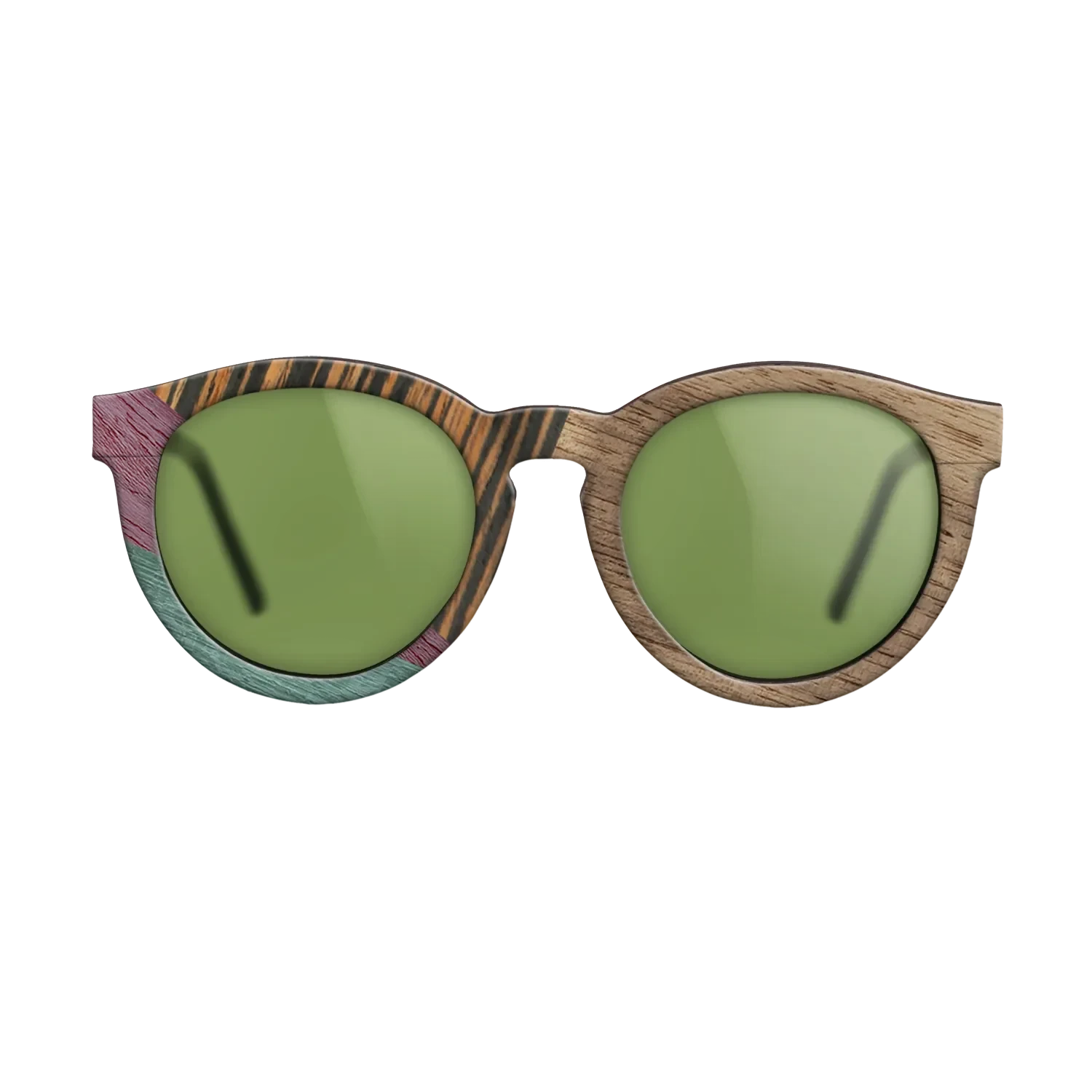 Walnut: Straight Grain,Italian Ebony,Poplar Dyed: Purple,Poplar Dyed: Turquoise,Fumed Oak: Geometric - The Rebel - Round - SIRIS wood optic