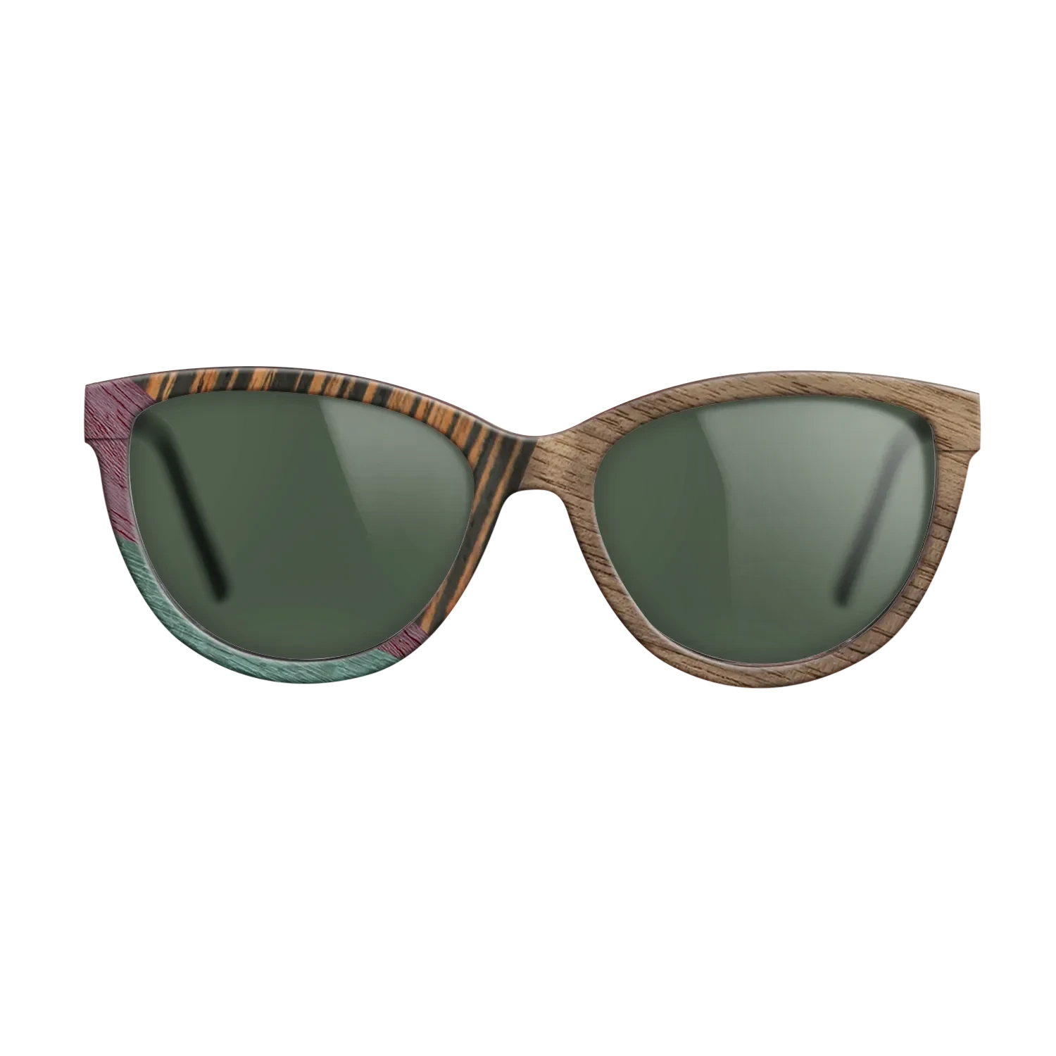 Walnut: Straight Grain,Italian Ebony,Poplar Dyed: Purple,Poplar Dyed: Turquoise,Fumed Oak: Geometric - The Maiden - Cat - SIRIS wood optic