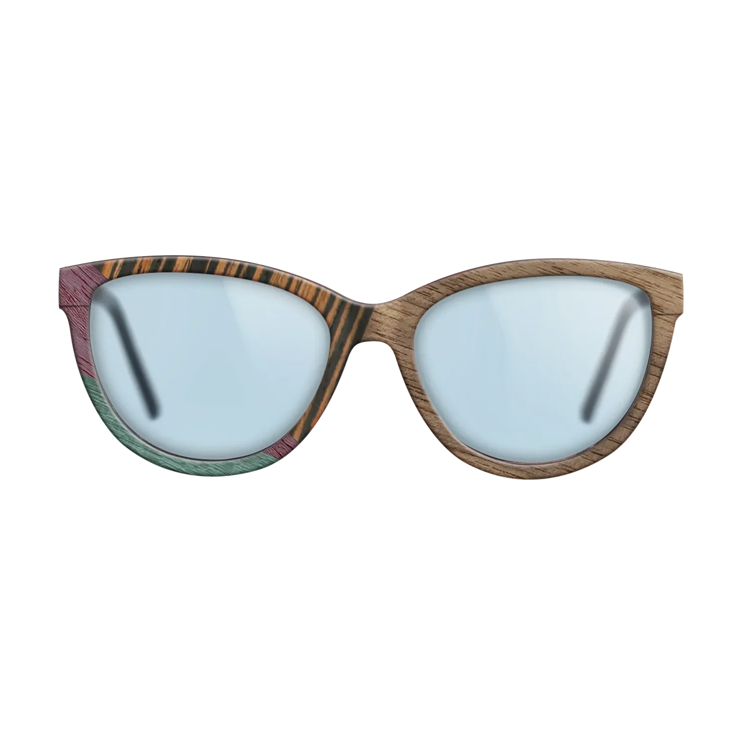 Walnut: Straight Grain,Italian Ebony,Poplar Dyed: Purple,Poplar Dyed: Turquoise,Fumed Oak: Geometric - The Maiden - Cat - SIRIS wood optic
