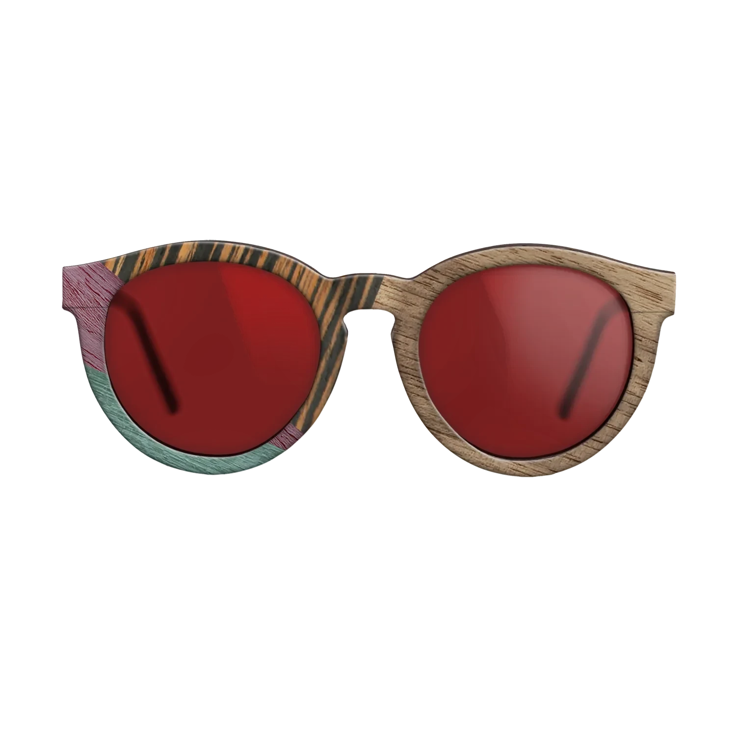 Walnut: Straight Grain,Italian Ebony,Poplar Dyed: Purple,Poplar Dyed: Turquoise,Fumed Oak: Geometric - The Rebel - Round - SIRIS wood optic