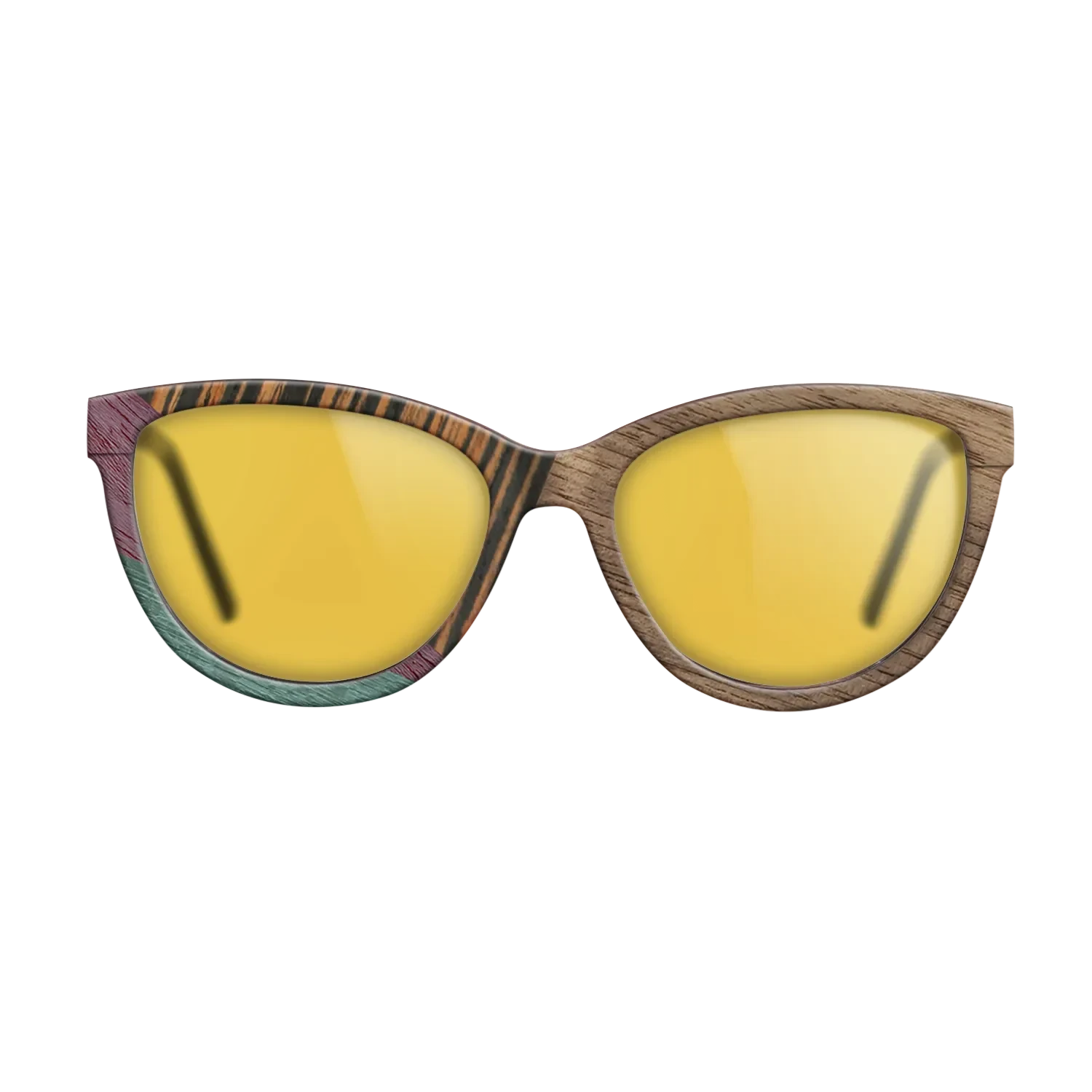 Walnut: Straight Grain,Italian Ebony,Poplar Dyed: Purple,Poplar Dyed: Turquoise,Fumed Oak: Geometric - The Maiden - Cat - SIRIS wood optic