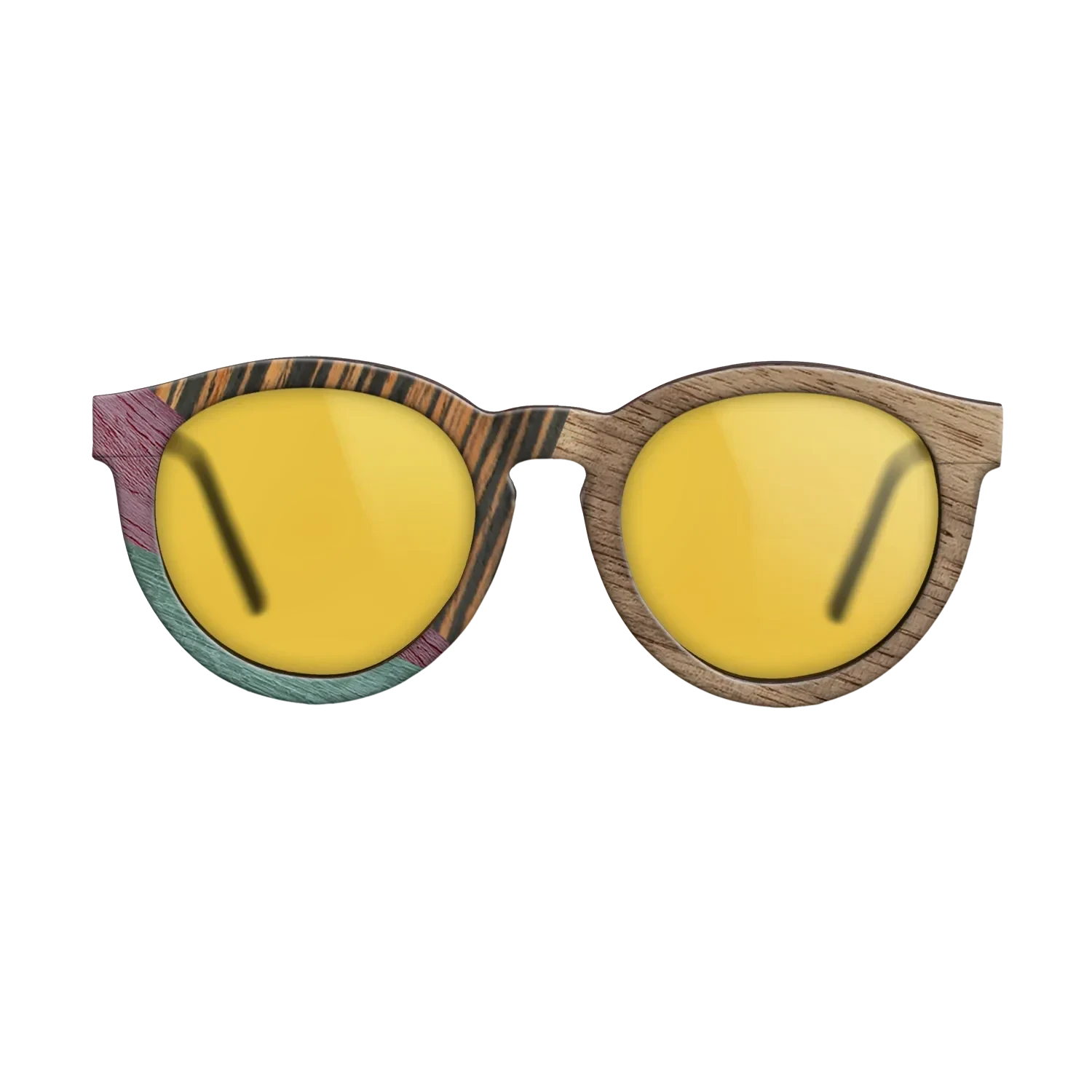 Walnut: Straight Grain,Italian Ebony,Poplar Dyed: Purple,Poplar Dyed: Turquoise,Fumed Oak: Geometric - The Rebel - Round - SIRIS wood optic