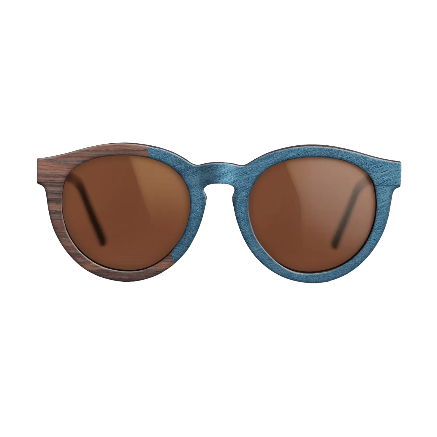 Olive Burl,Rosewood Reconstituted,Poplar Dyed: Blue Denim,Ziricote Dark Quartered: Angle Cut - The Rebel - Round - SIRIS wood optic