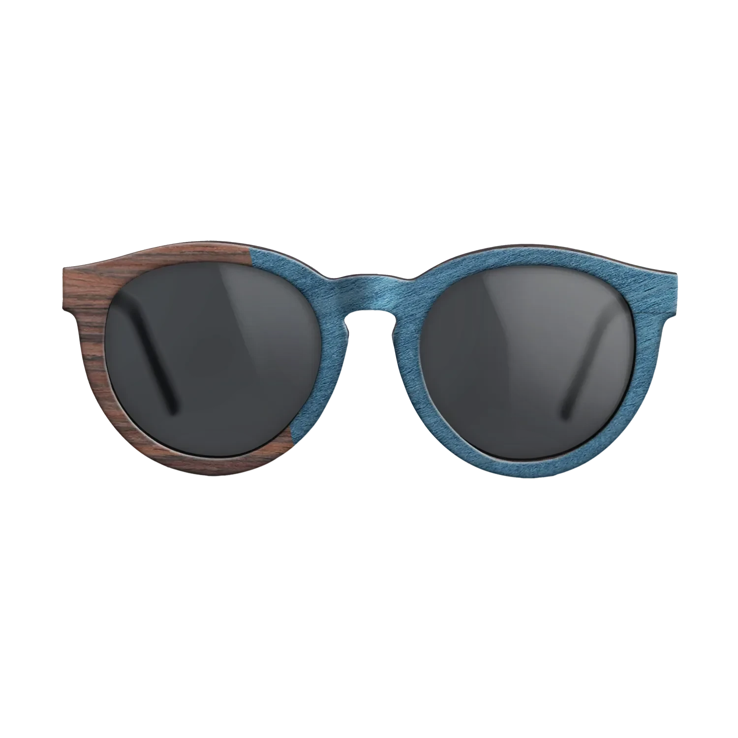 Olive Burl,Rosewood Reconstituted,Poplar Dyed: Blue Denim,Ziricote Dark Quartered: Angle Cut - The Rebel - Round - SIRIS wood optic