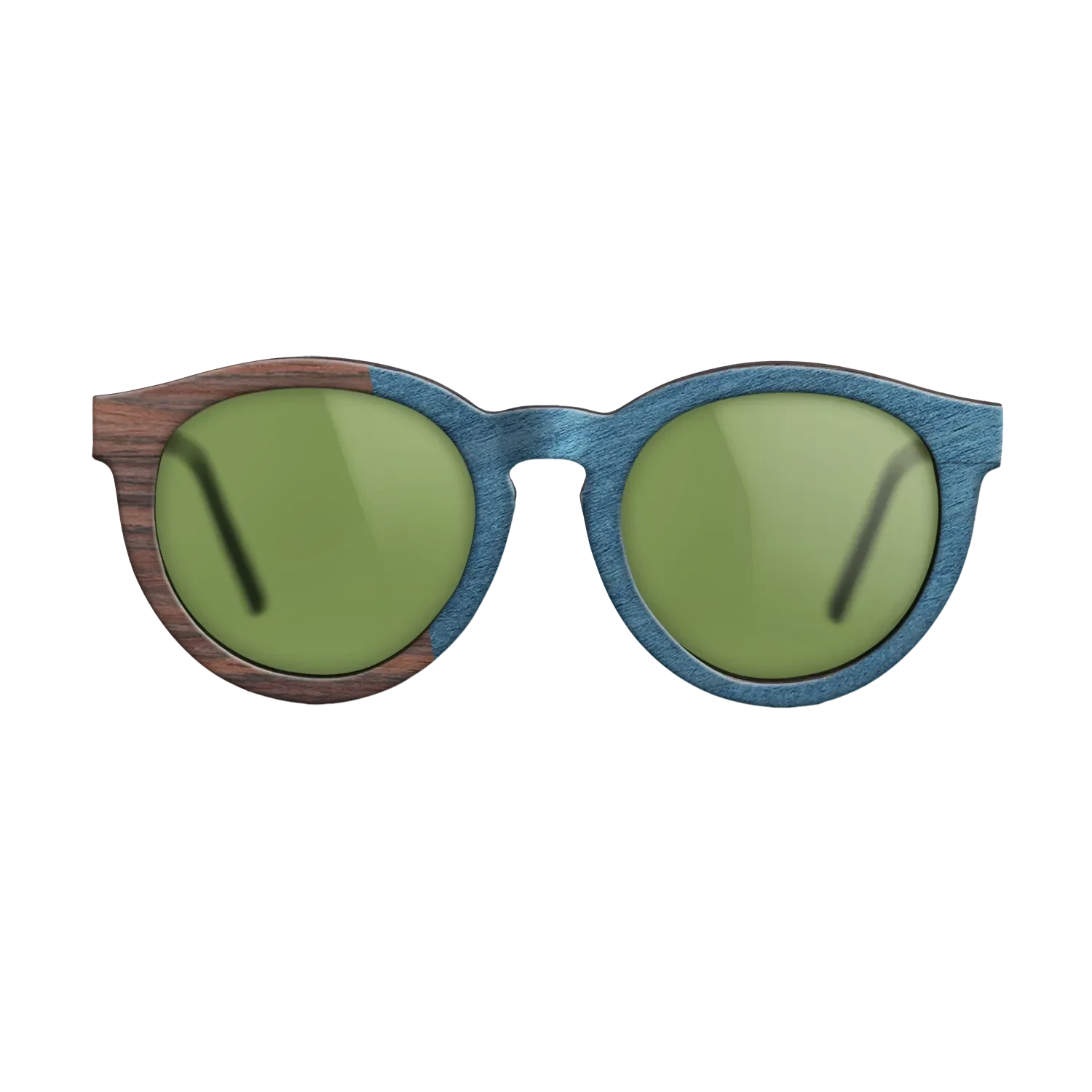 Olive Burl,Rosewood Reconstituted,Poplar Dyed: Blue Denim,Ziricote Dark Quartered: Angle Cut - The Rebel - Round - SIRIS wood optic