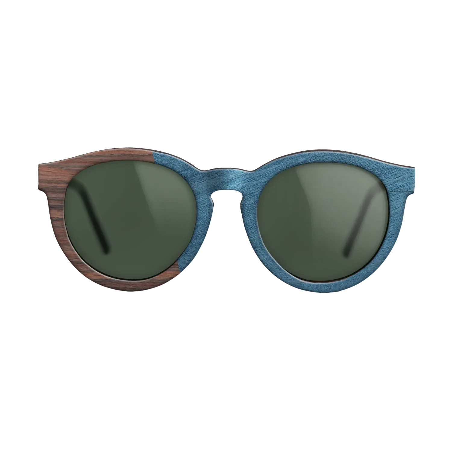 Olive Burl,Rosewood Reconstituted,Poplar Dyed: Blue Denim,Ziricote Dark Quartered: Angle Cut - The Rebel - Round - SIRIS wood optic