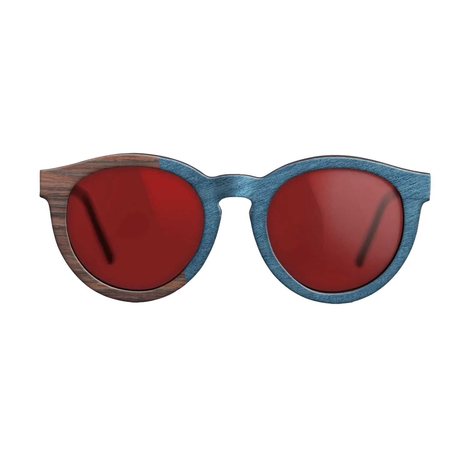 Olive Burl,Rosewood Reconstituted,Poplar Dyed: Blue Denim,Ziricote Dark Quartered: Angle Cut - The Rebel - Round - SIRIS wood optic