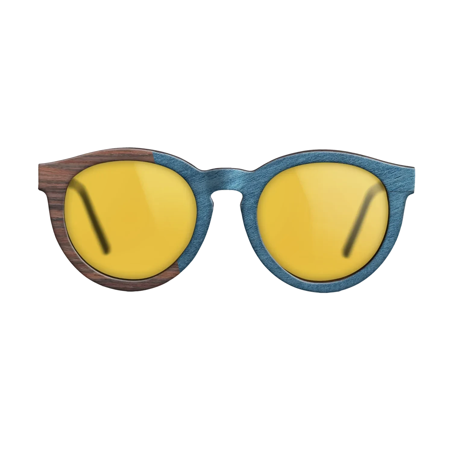Olive Burl,Rosewood Reconstituted,Poplar Dyed: Blue Denim,Ziricote Dark Quartered: Angle Cut - The Rebel - Round - SIRIS wood optic