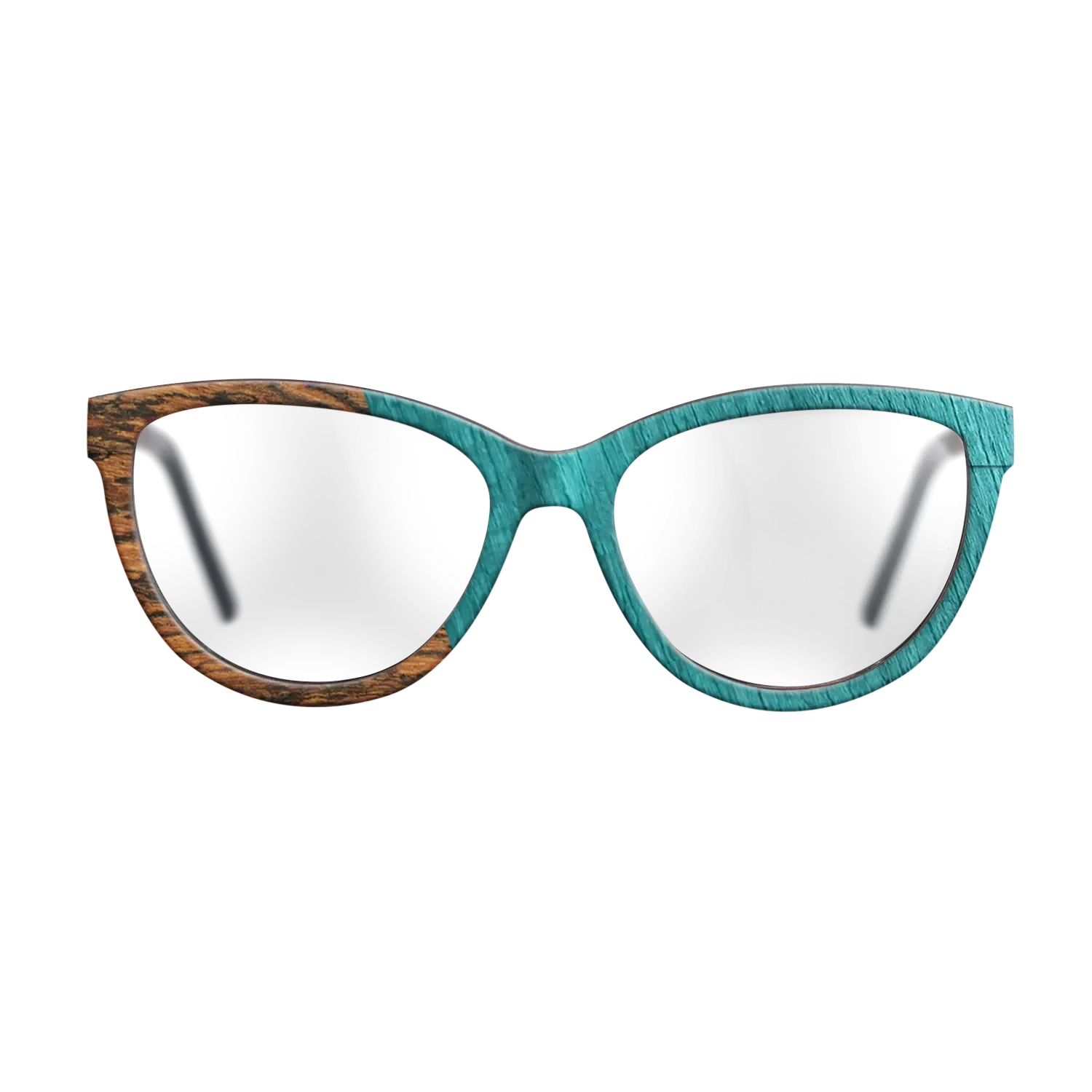 Wenge,Bocote,Poplar Dyed: Turquoise: Angle Cut - The Maiden - Cat - SIRIS wood optic