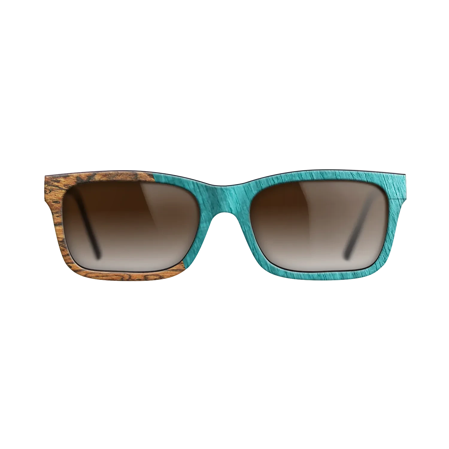Wenge,Bocote,Poplar Dyed: Turquoise: Angle Cut - The Sage - Rectangle - SIRIS wood optic