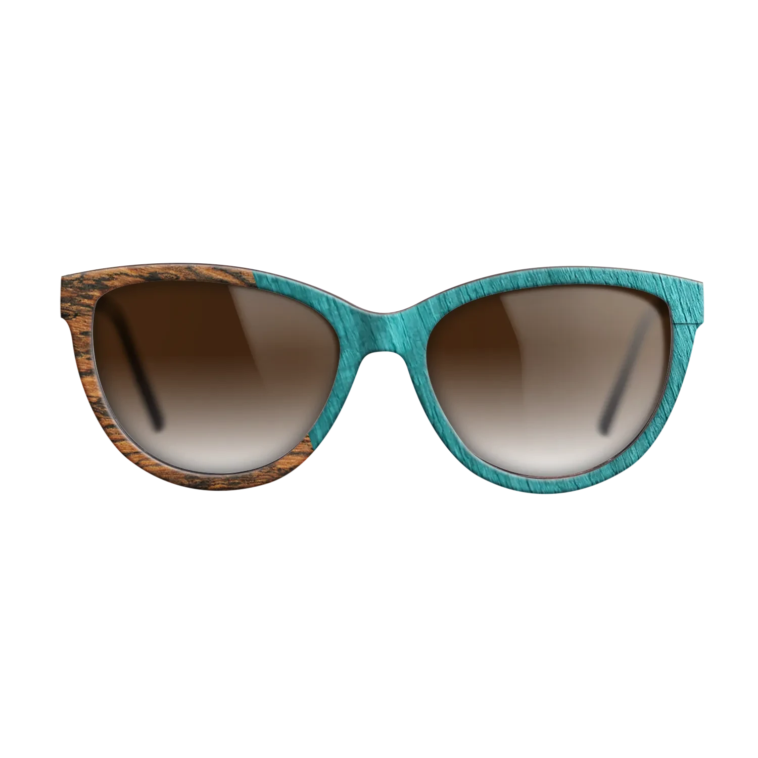 Wenge,Bocote,Poplar Dyed: Turquoise: Angle Cut - The Maiden - Cat - SIRIS wood optic