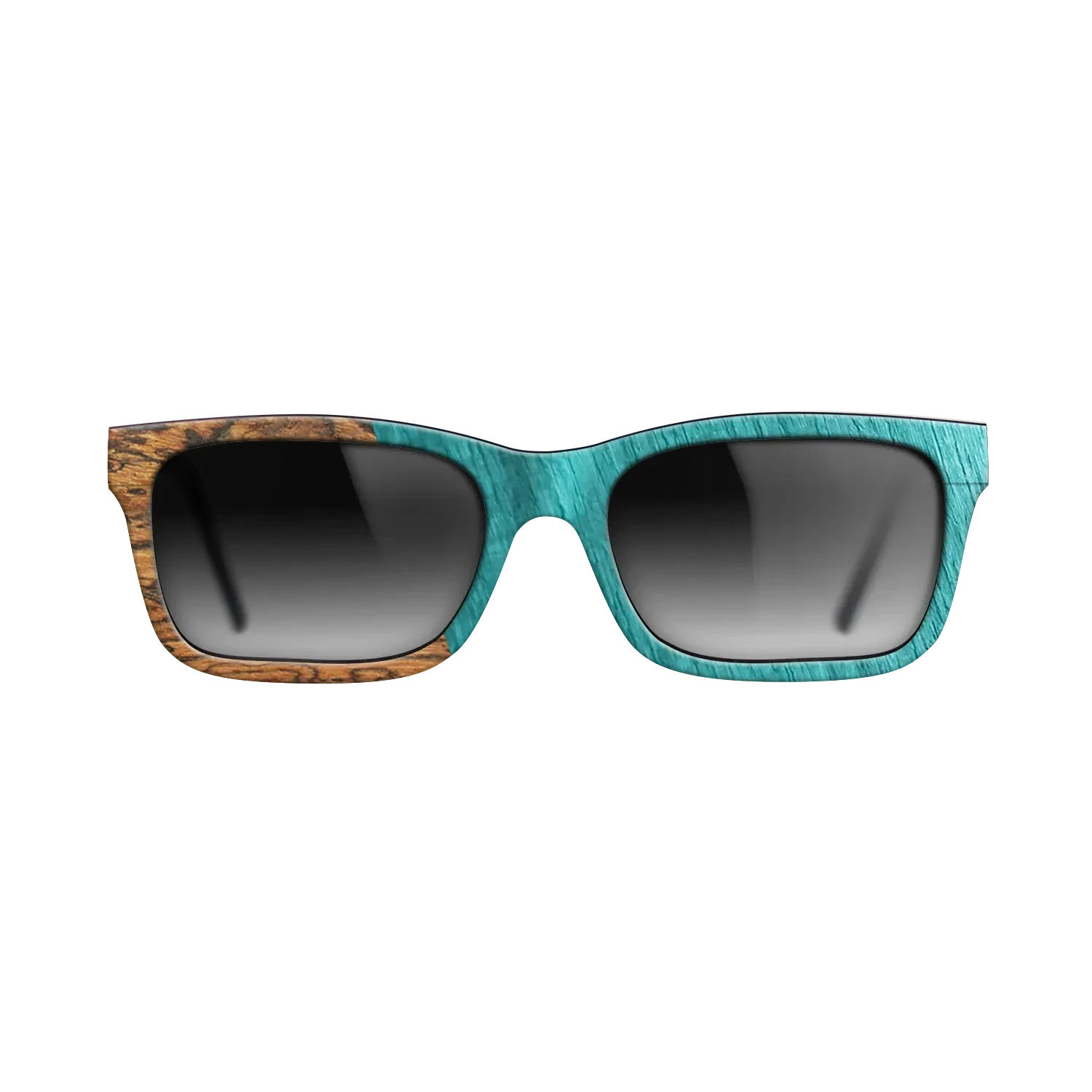 Wenge,Bocote,Poplar Dyed: Turquoise: Angle Cut - The Sage - Rectangle - SIRIS wood optic