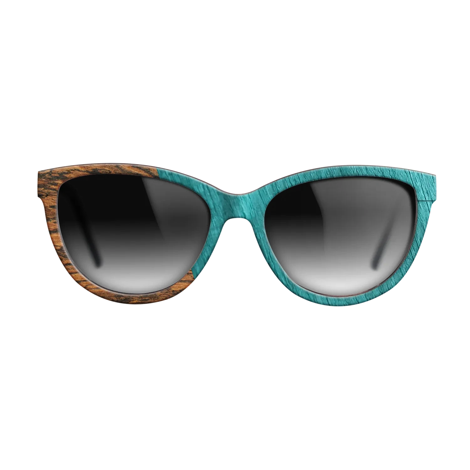 Wenge,Bocote,Poplar Dyed: Turquoise: Angle Cut - The Maiden - Cat - SIRIS wood optic