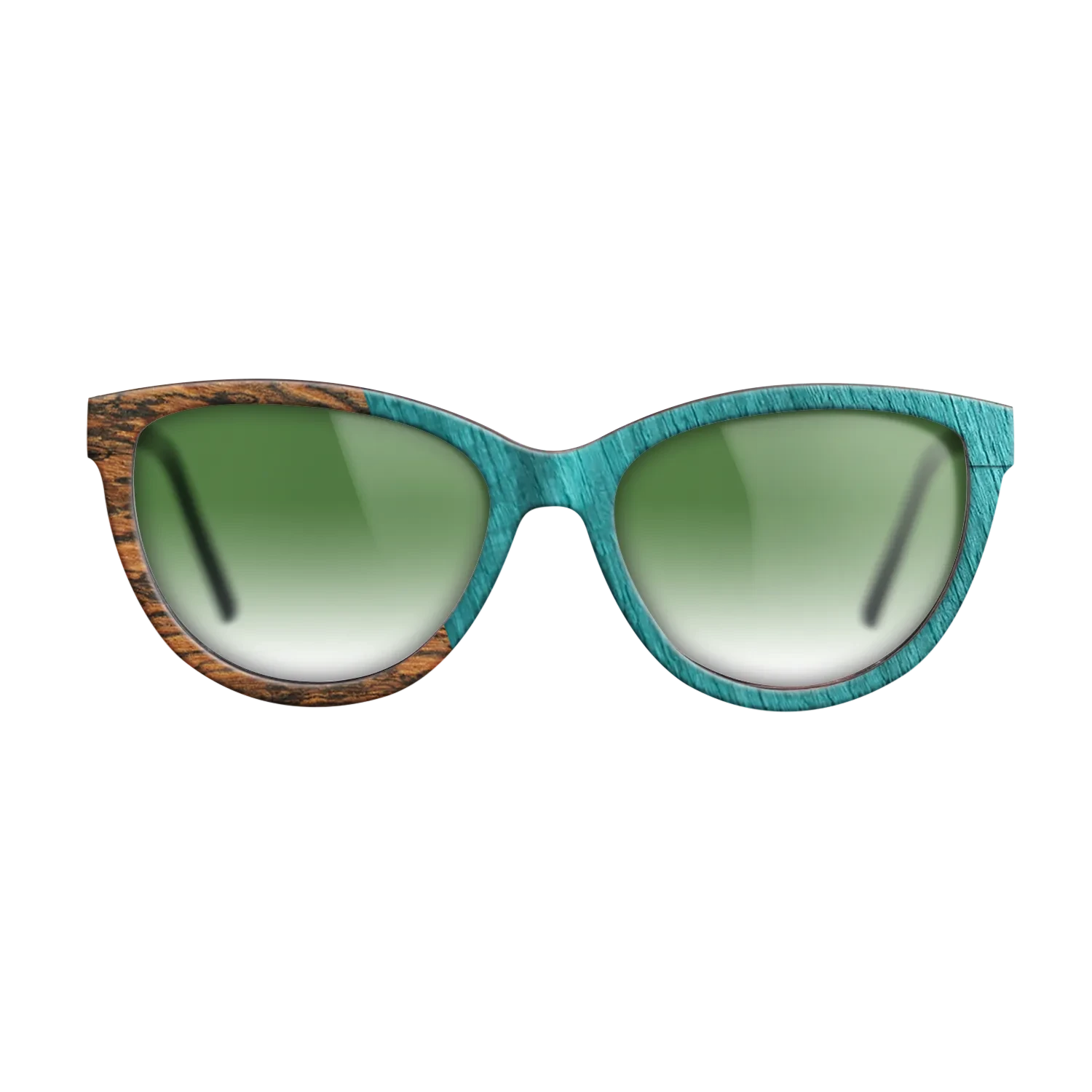 Wenge,Bocote,Poplar Dyed: Turquoise: Angle Cut - The Maiden - Cat - SIRIS wood optic