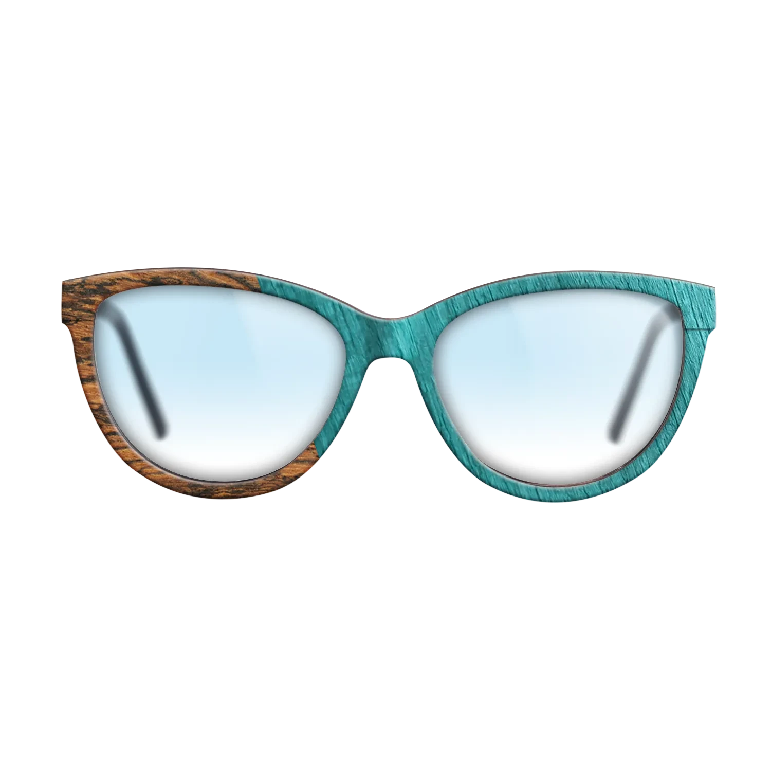 Wenge,Bocote,Poplar Dyed: Turquoise: Angle Cut - The Maiden - Cat - SIRIS wood optic