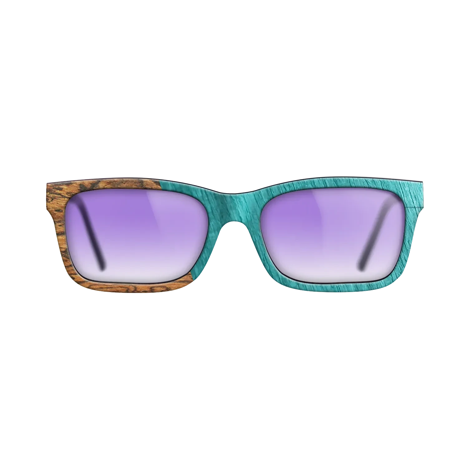 Wenge,Bocote,Poplar Dyed: Turquoise: Angle Cut - The Sage - Rectangle - SIRIS wood optic