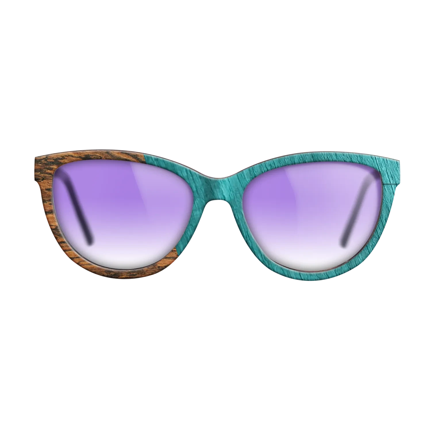 Wenge,Bocote,Poplar Dyed: Turquoise: Angle Cut - The Maiden - Cat - SIRIS wood optic