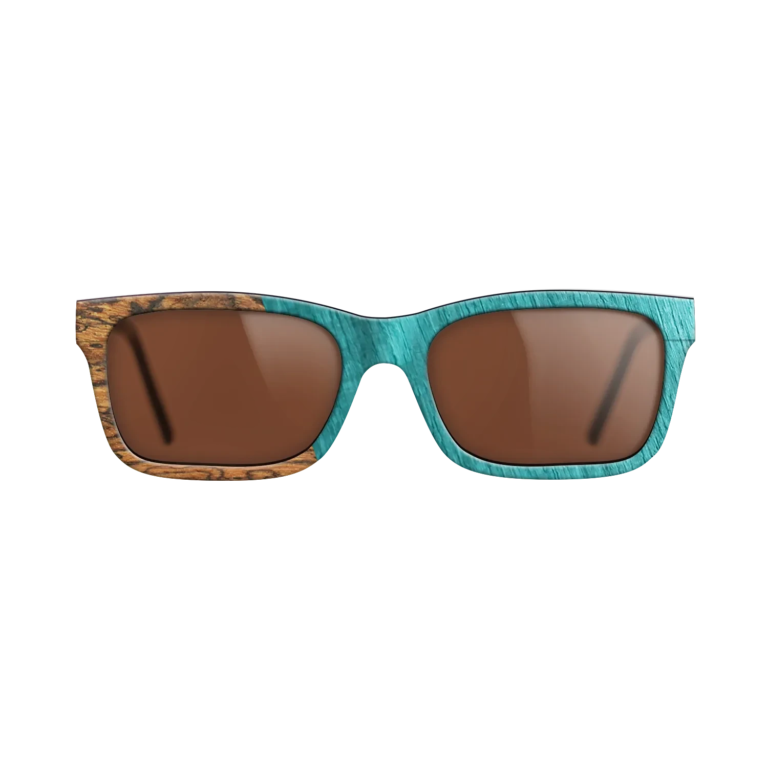 Wenge,Bocote,Poplar Dyed: Turquoise: Angle Cut - The Sage - Rectangle - SIRIS wood optic