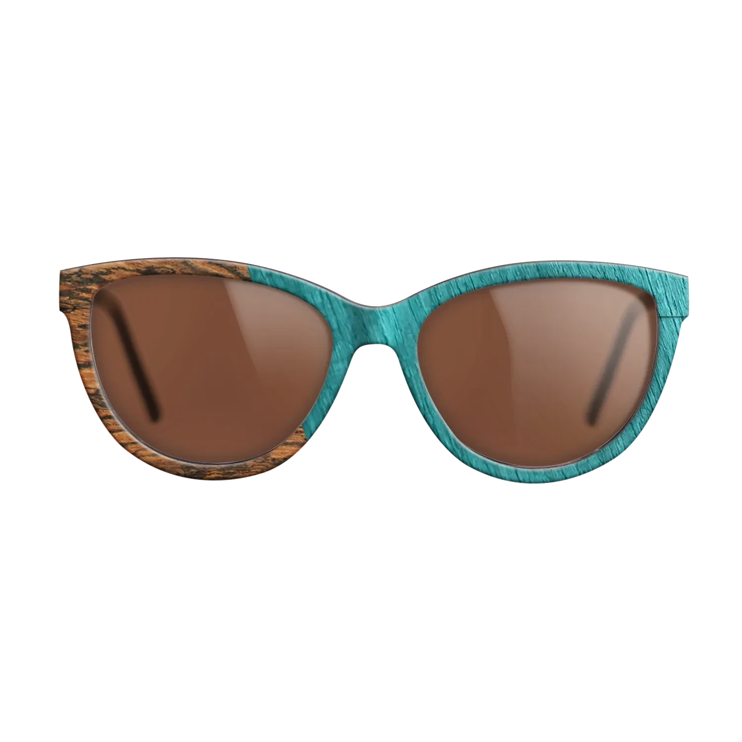 Wenge,Bocote,Poplar Dyed: Turquoise: Angle Cut - The Maiden - Cat - SIRIS wood optic