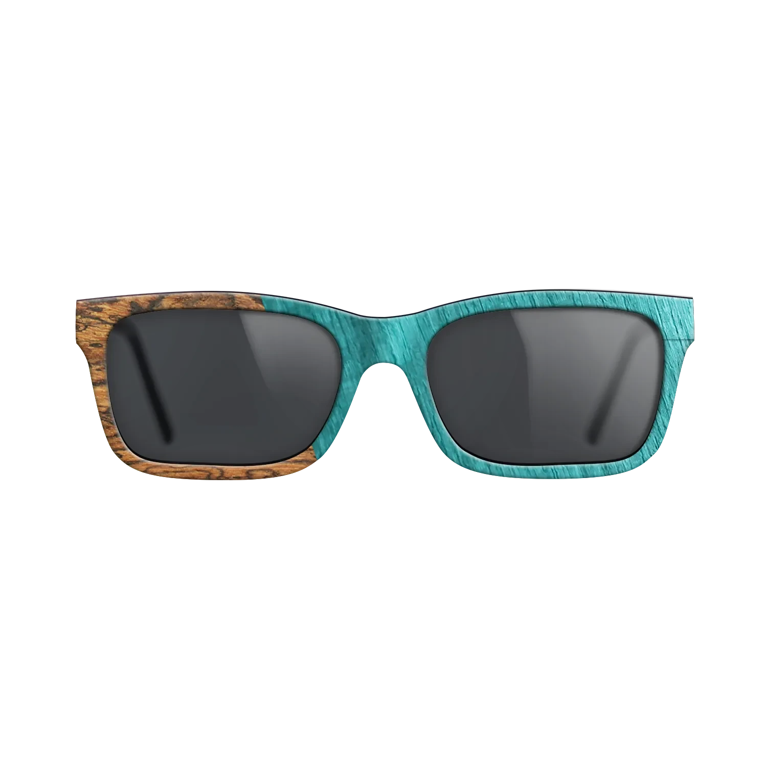 Wenge,Bocote,Poplar Dyed: Turquoise: Angle Cut - The Sage - Rectangle - SIRIS wood optic
