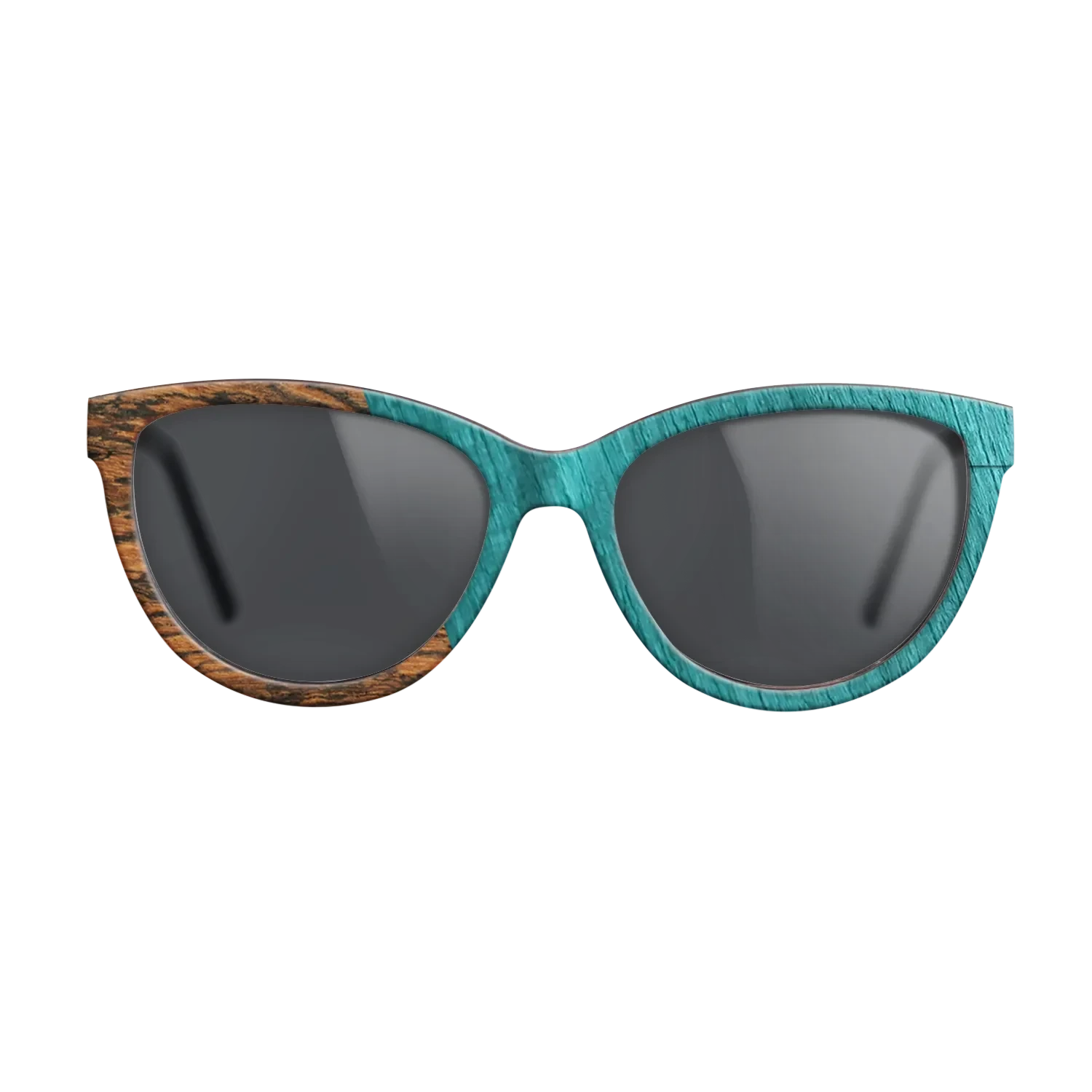Wenge,Bocote,Poplar Dyed: Turquoise: Angle Cut - The Maiden - Cat - SIRIS wood optic