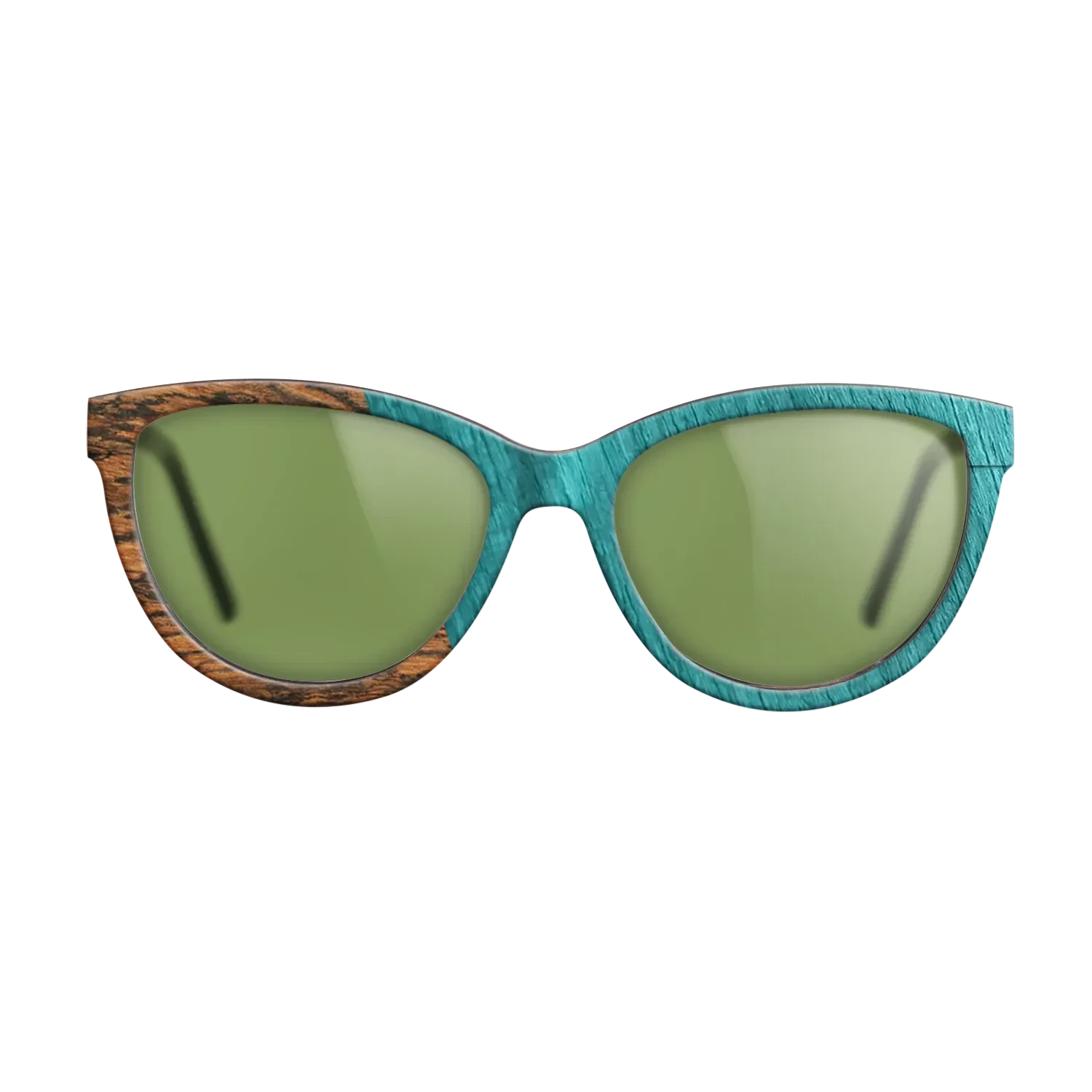 Wenge,Bocote,Poplar Dyed: Turquoise: Angle Cut - The Maiden - Cat - SIRIS wood optic
