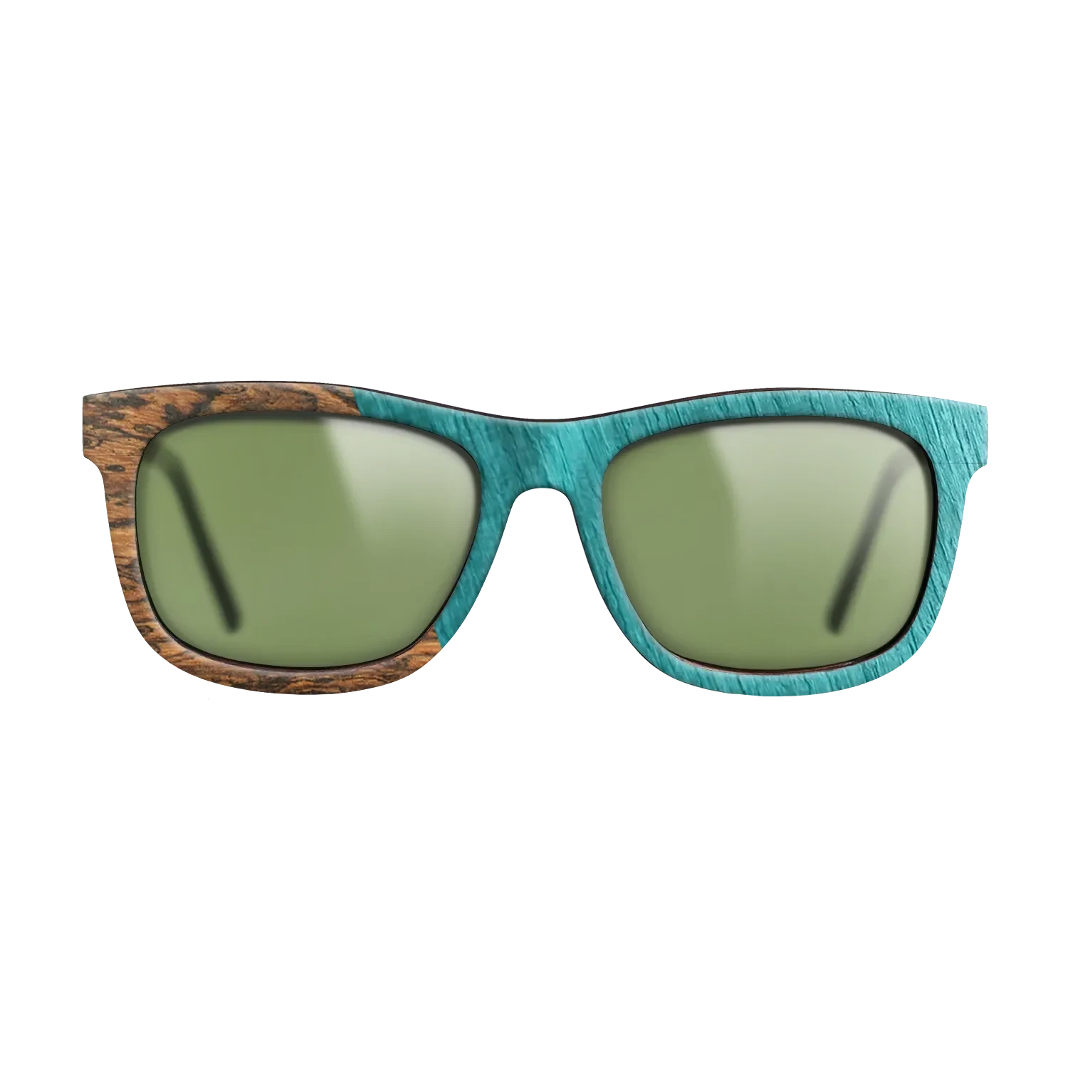 Wenge,Bocote,Poplar Dyed: Turquoise: Angle Cut - The Hero - Square - SIRIS wood optic