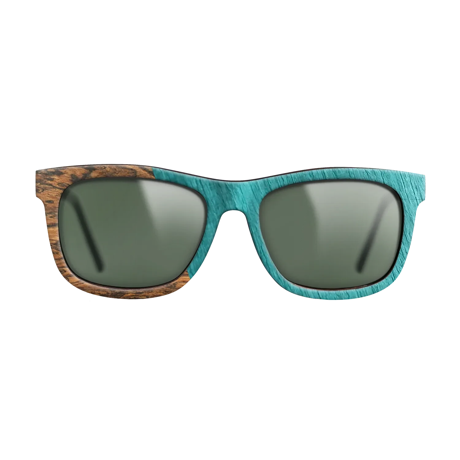Wenge,Bocote,Poplar Dyed: Turquoise: Angle Cut - The Hero - Square - SIRIS wood optic