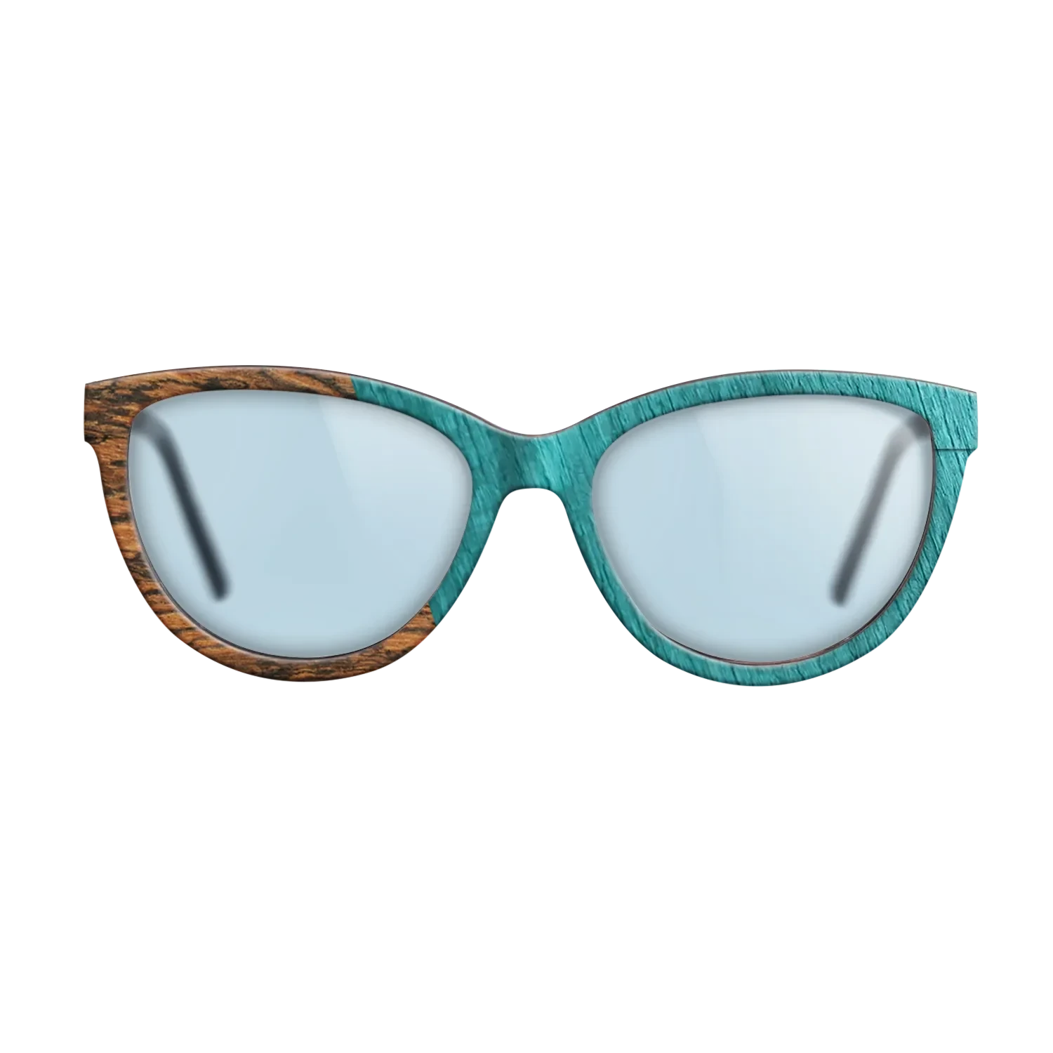 Wenge,Bocote,Poplar Dyed: Turquoise: Angle Cut - The Maiden - Cat - SIRIS wood optic