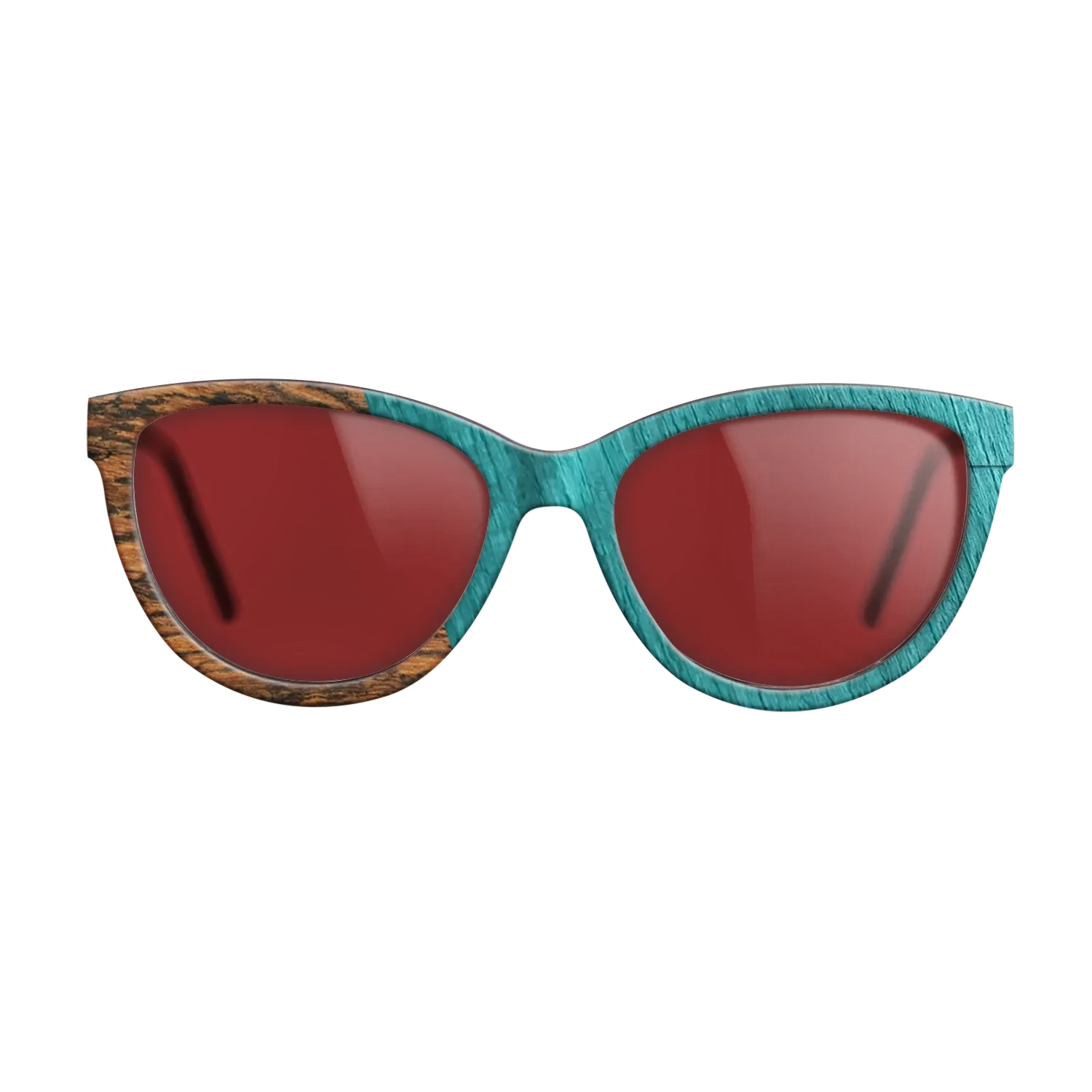 Wenge,Bocote,Poplar Dyed: Turquoise: Angle Cut - The Maiden - Cat - SIRIS wood optic