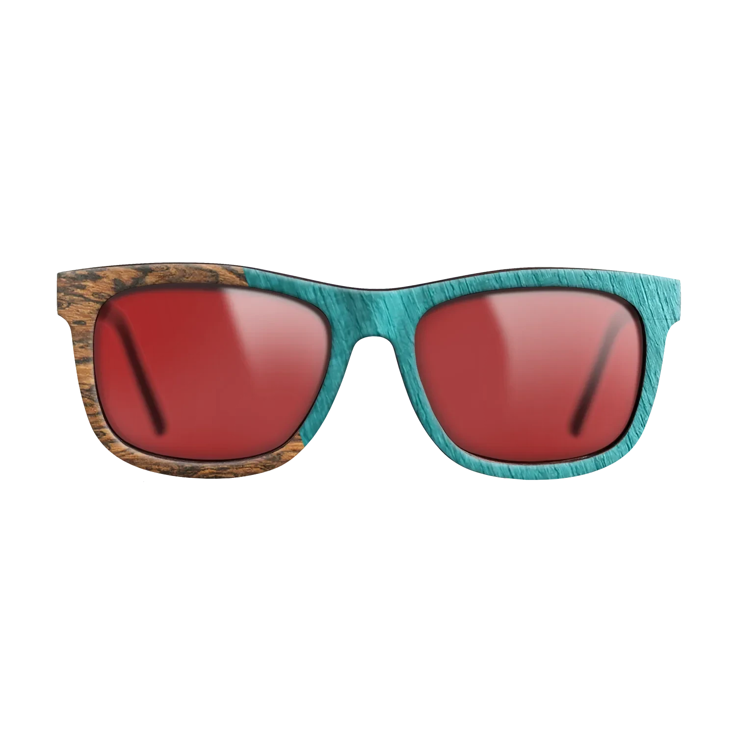 Wenge,Bocote,Poplar Dyed: Turquoise: Angle Cut - The Hero - Square - SIRIS wood optic